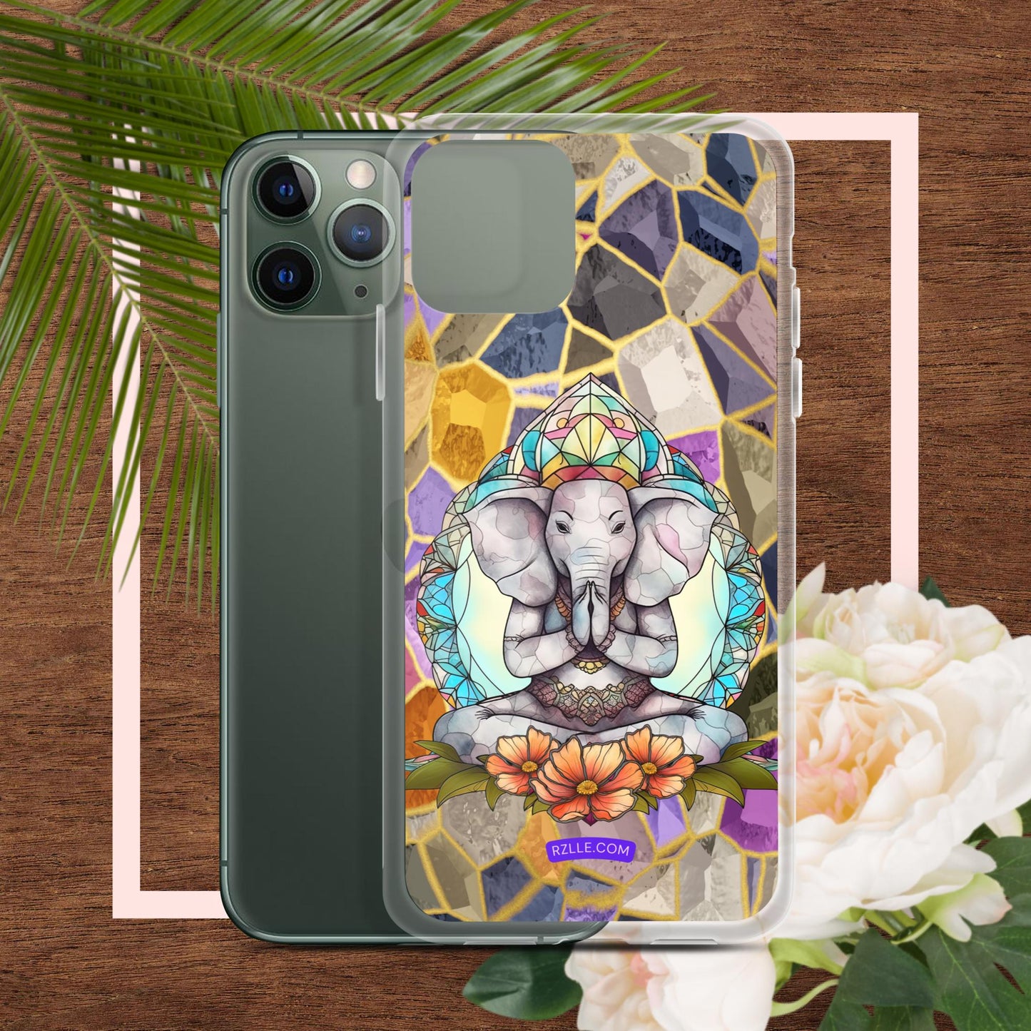 Zen Elephant Stained Glass Clear Phone Case for iPhone®