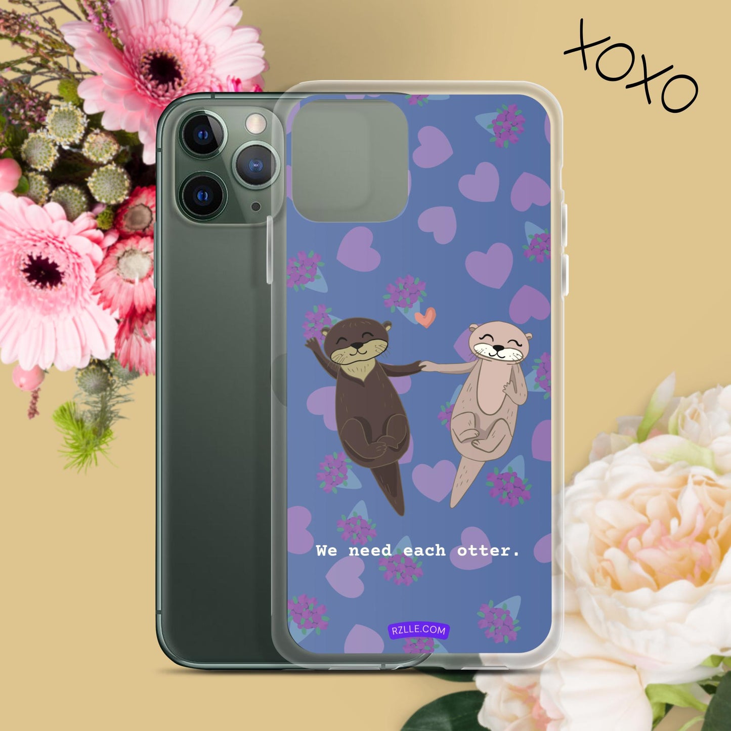 Cute Otters Clear Phone Case for iPhone®