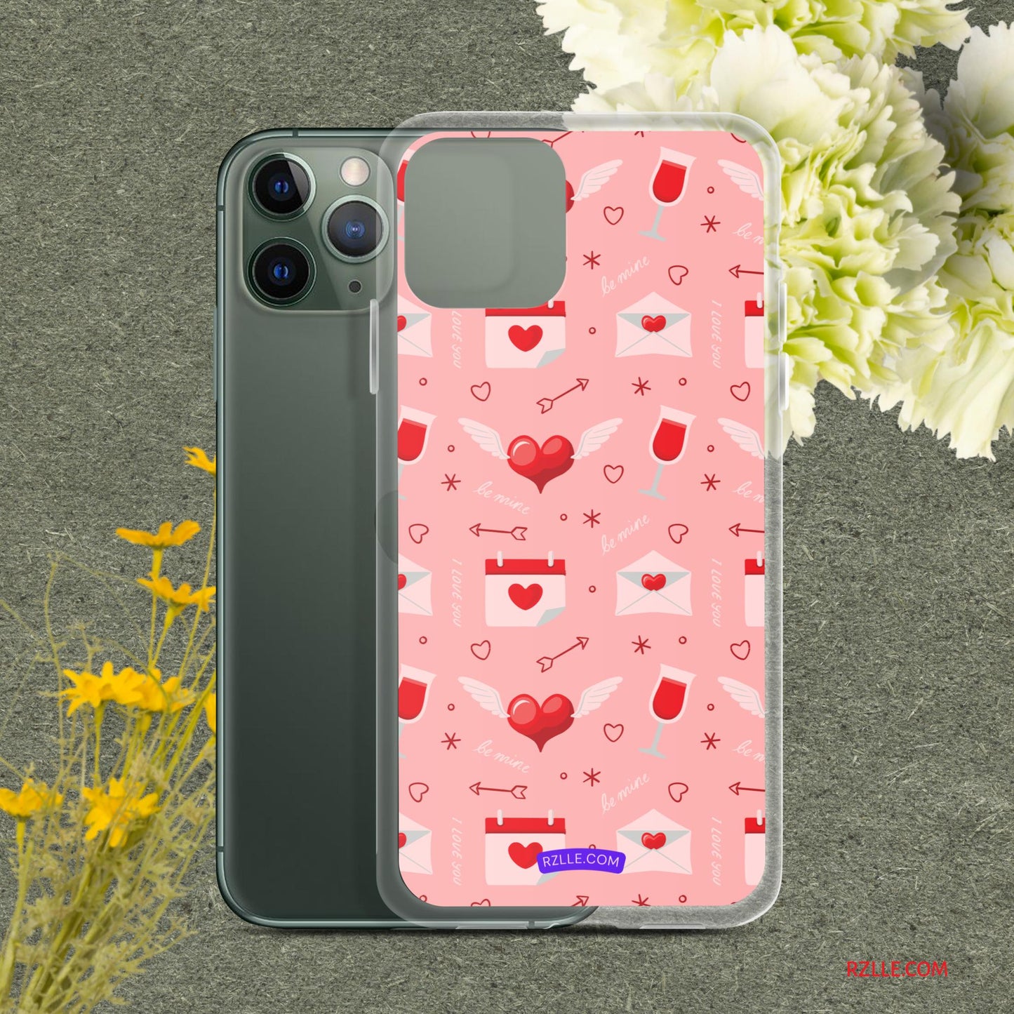 Red Flying Hearts Clear Phone Case for iPhone®