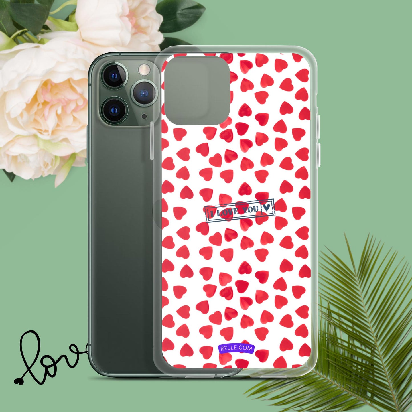 Little Red Hearts Clear Phone Case for iPhone®