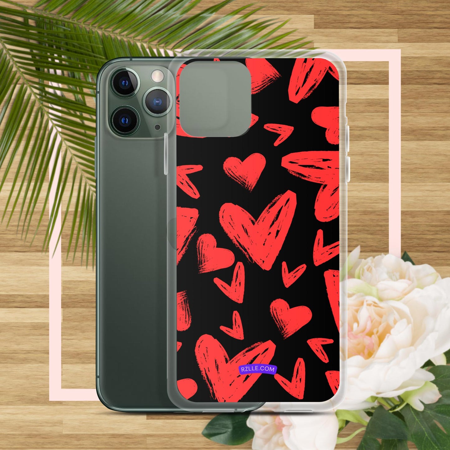 Funky Red Hearts  Clear Phone Case for iPhone®