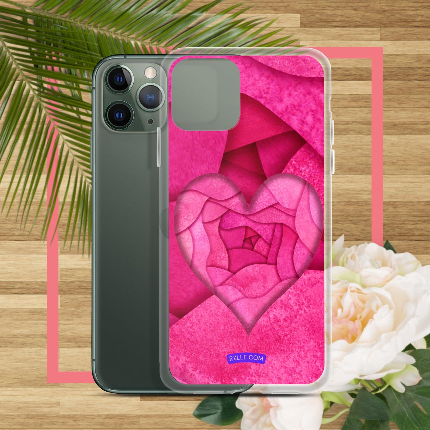 Pink Paper Hearts  Clear Phone Case for iPhone®