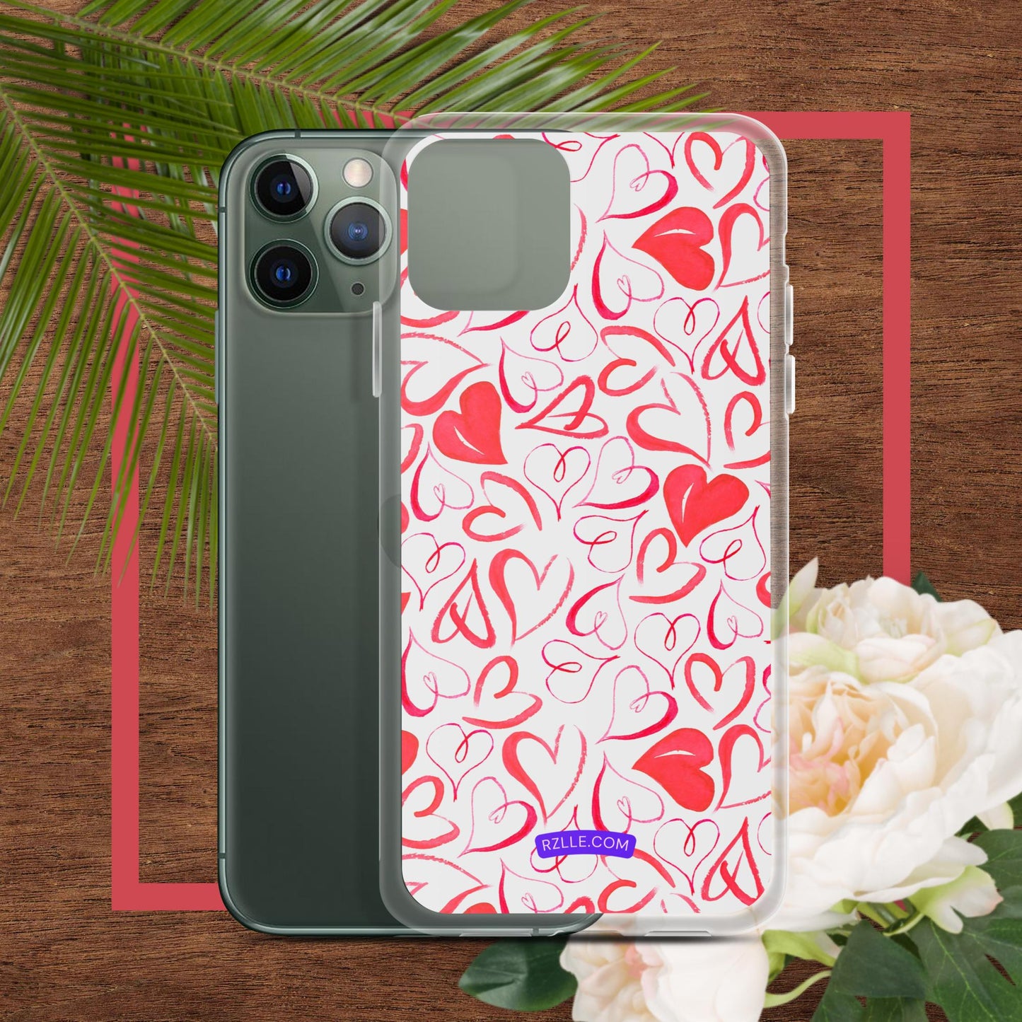 Watercolor Hearts Clear Phone Case for iPhone®