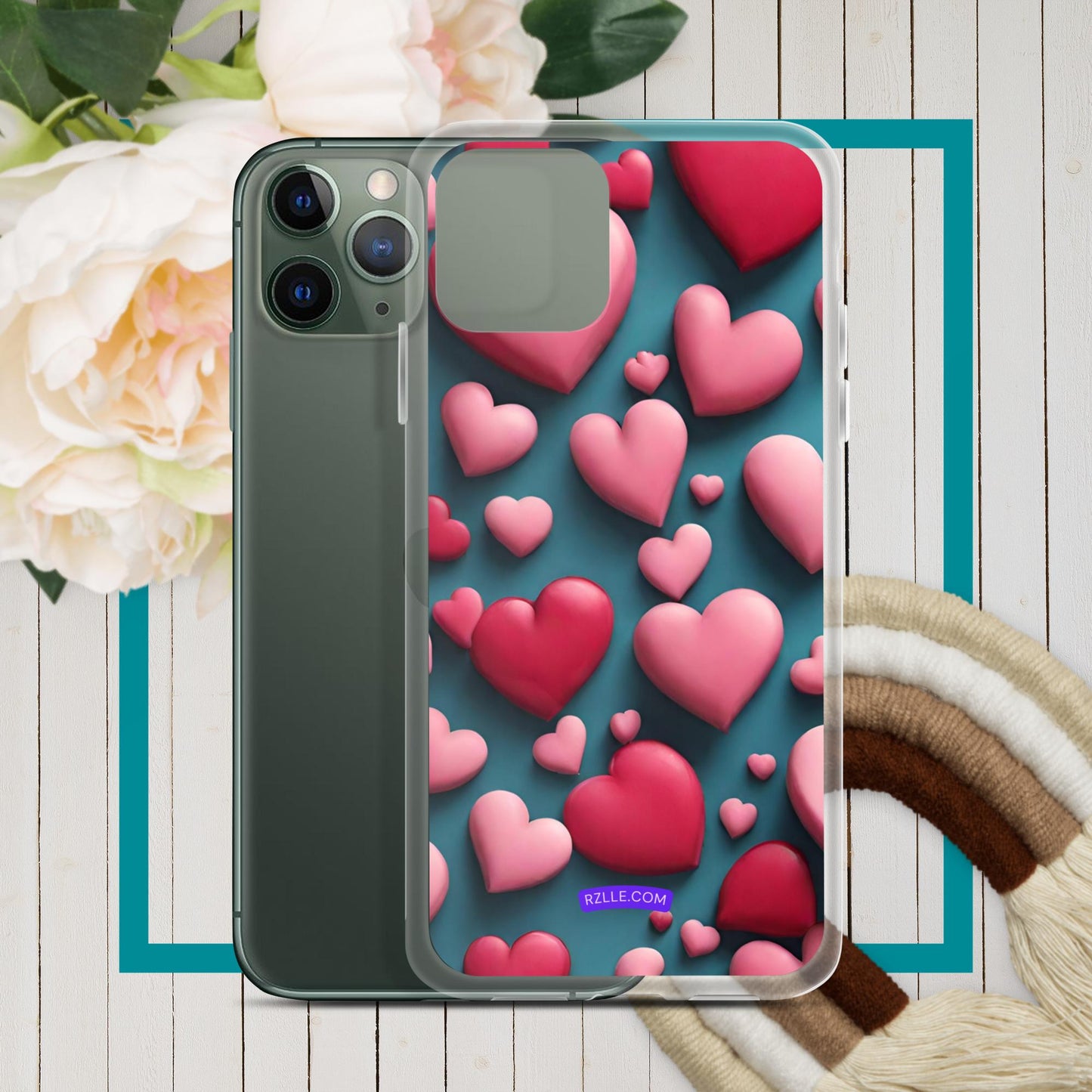 Clay Hearts Clear Phone Case for iPhone®