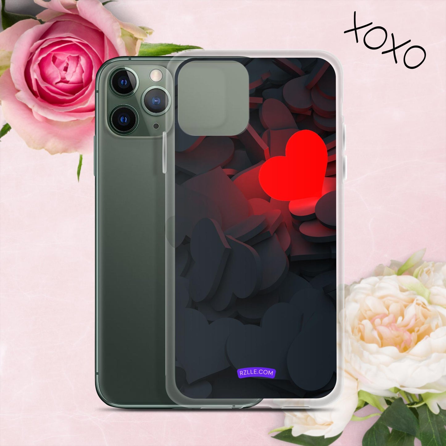 Glowing Heart Clear Phone Case for iPhone®