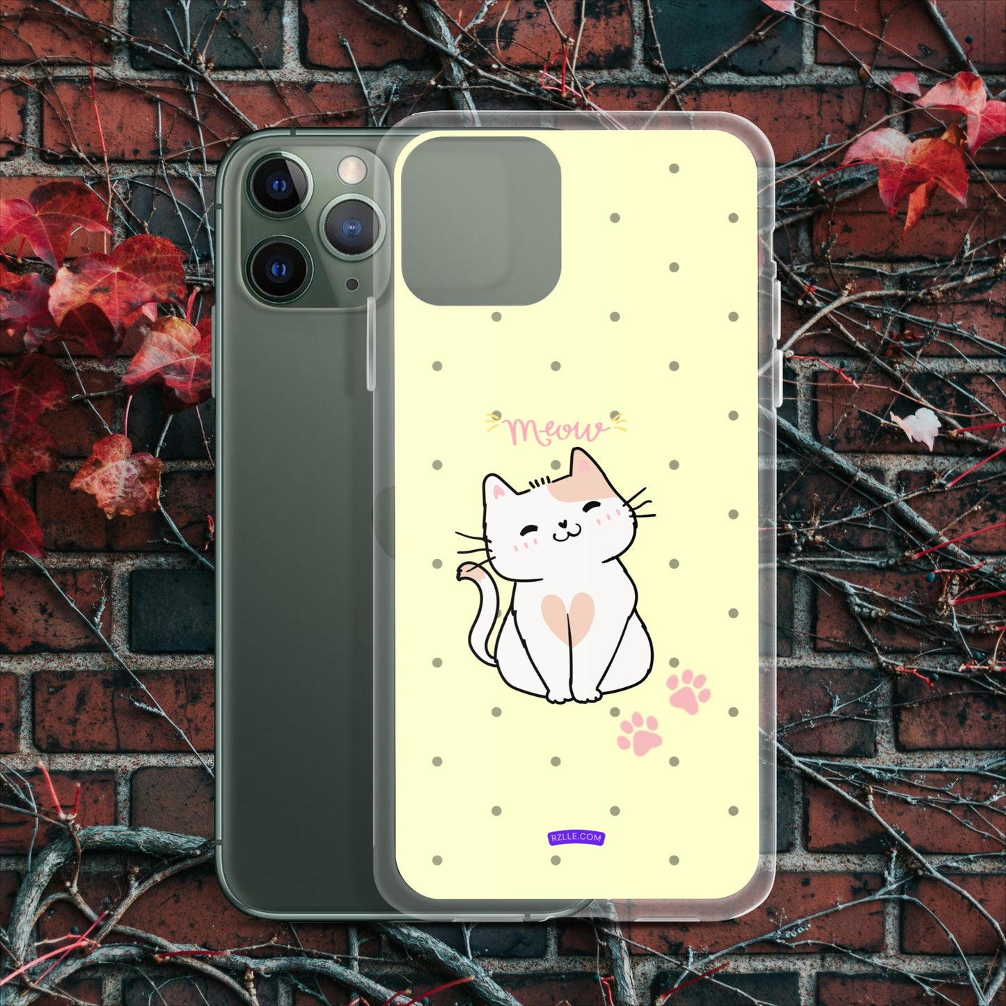 Cute White Cat Clear Case for iPhone®