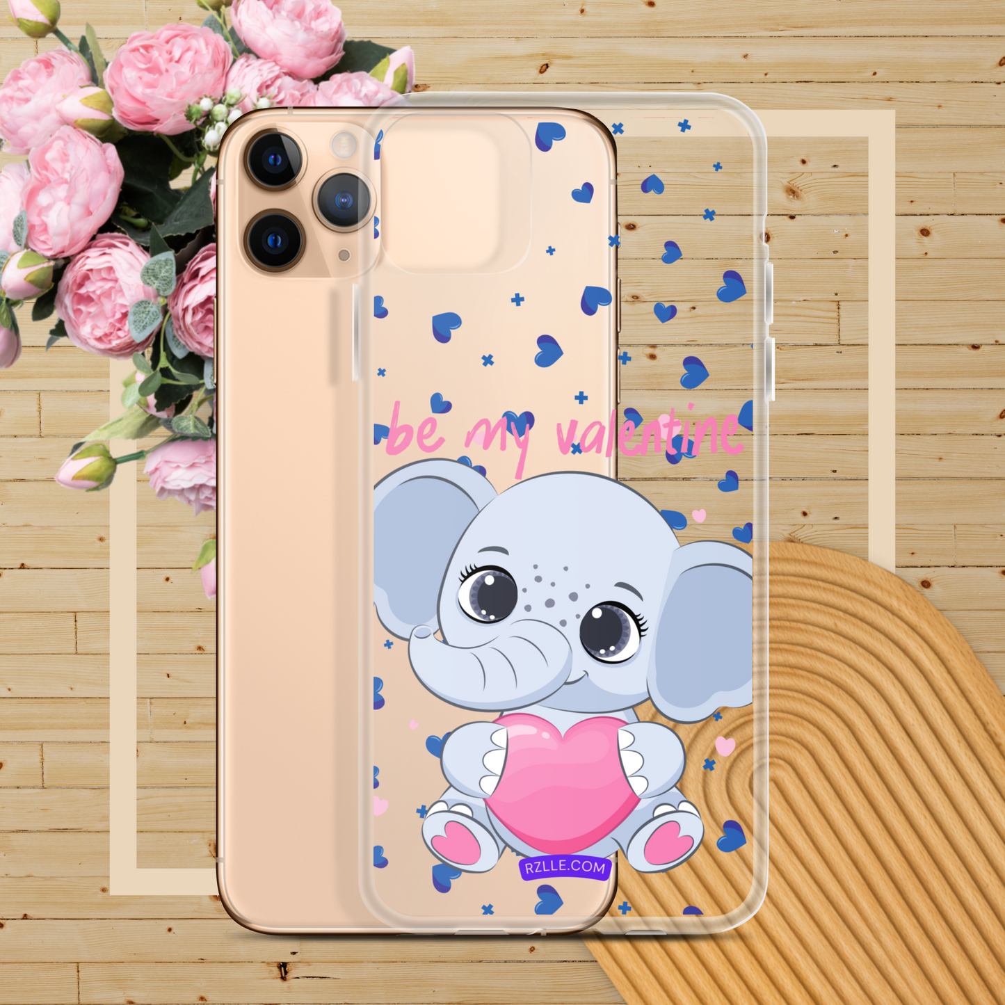 Cute Elephant Be My Valentine Clear Phone Case for iPhone®