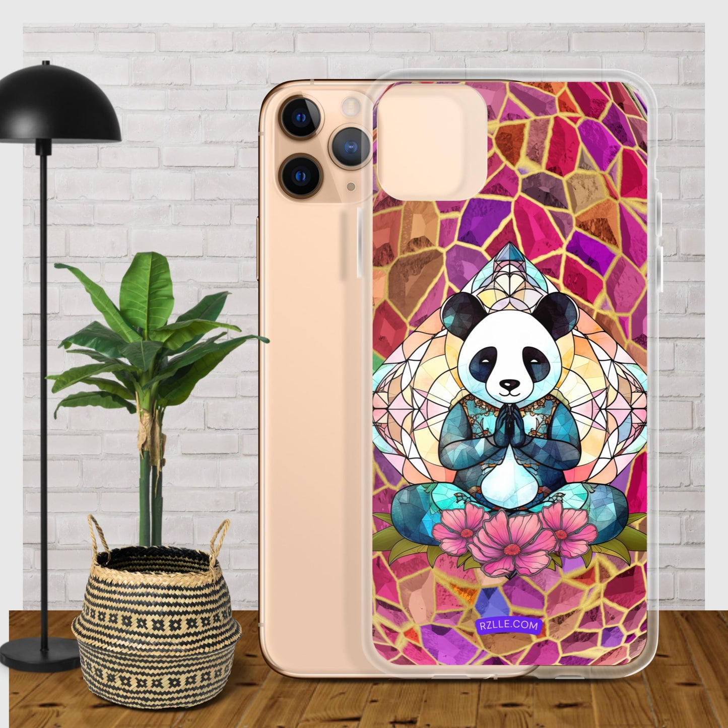 Panda Stained Glass Clear Phone Case for iPhone®