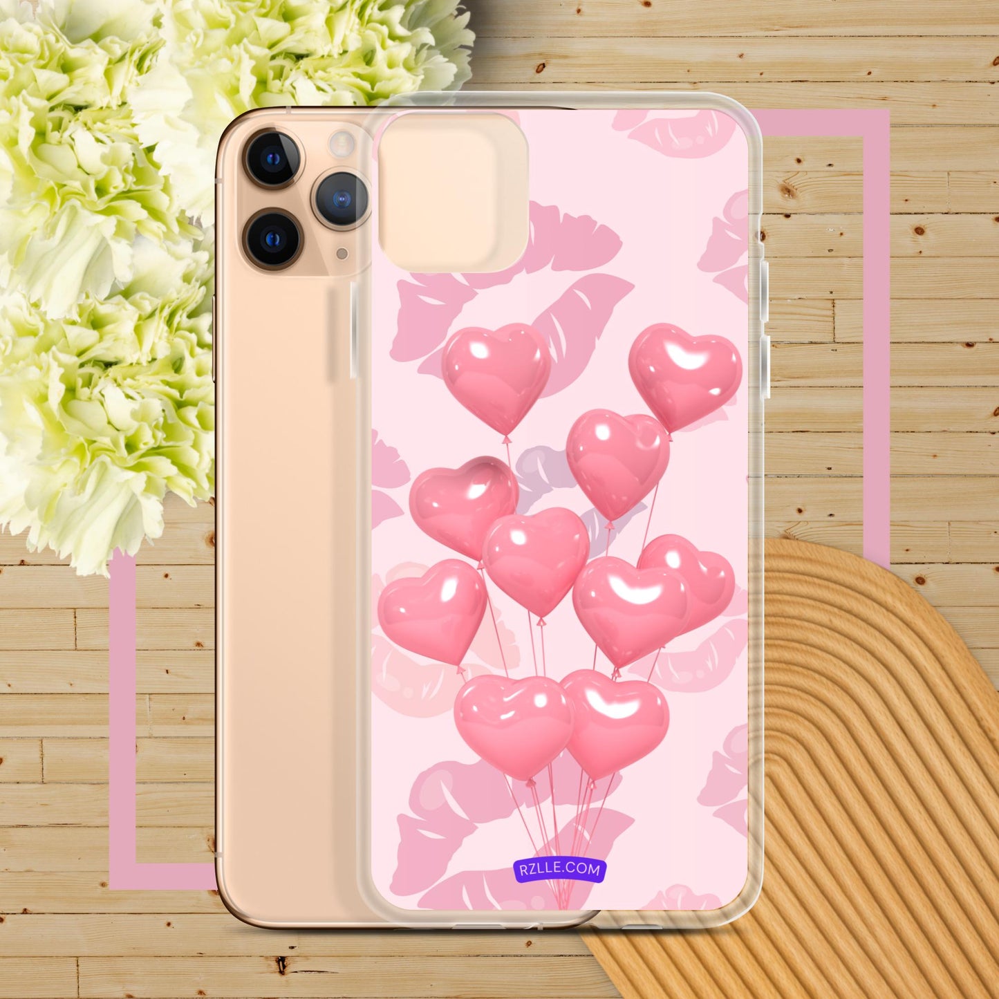 Pink Balloon Hearts Clear Phone Case for iPhone®