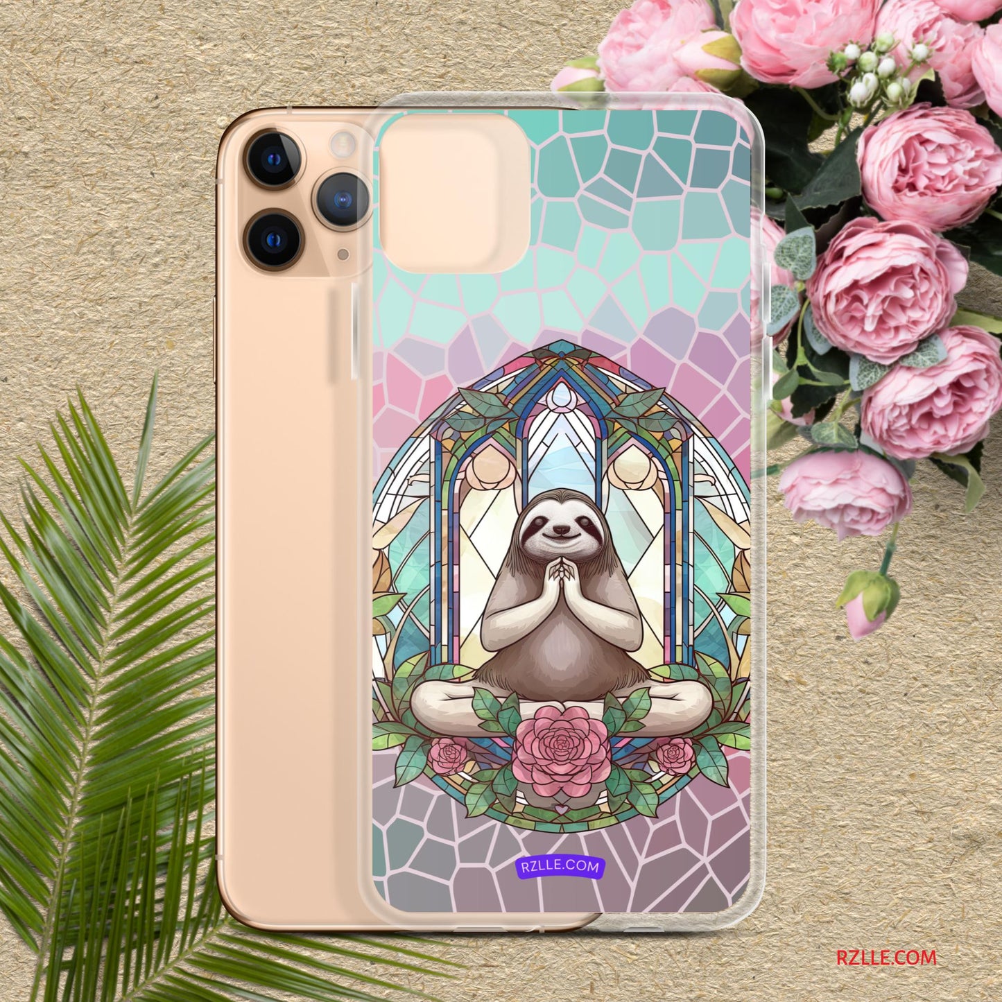 Sloth Stained Glass Clear Phone Case for iPhone®