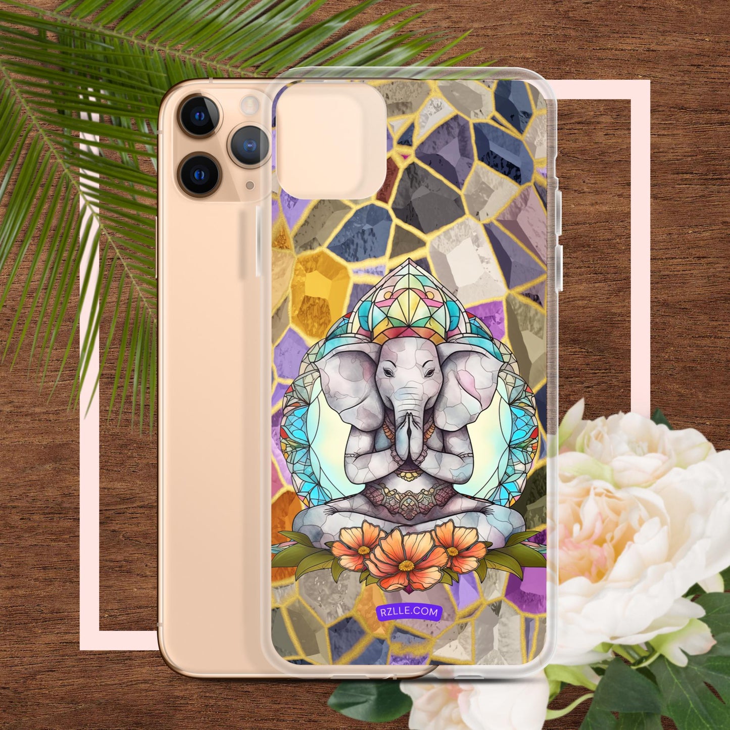 Zen Elephant Stained Glass Clear Phone Case for iPhone®