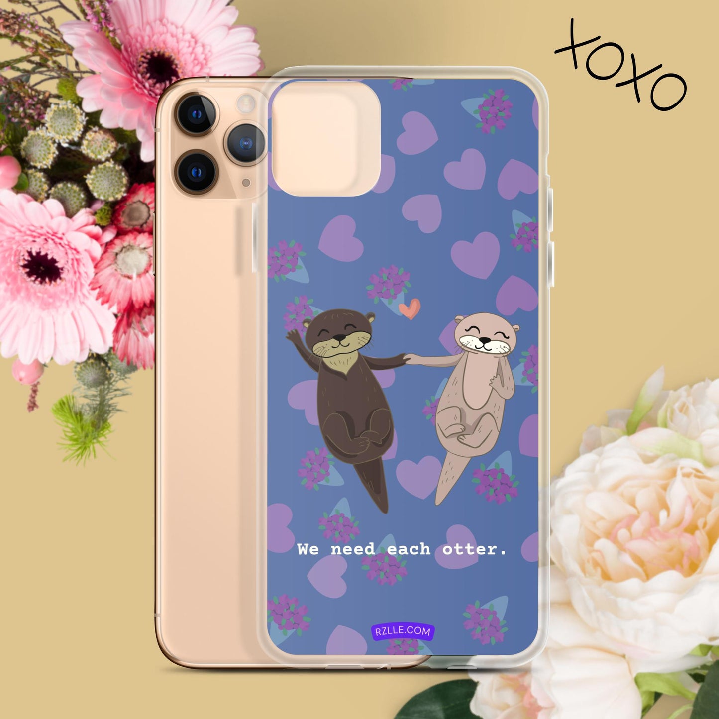 Cute Otters Clear Phone Case for iPhone®