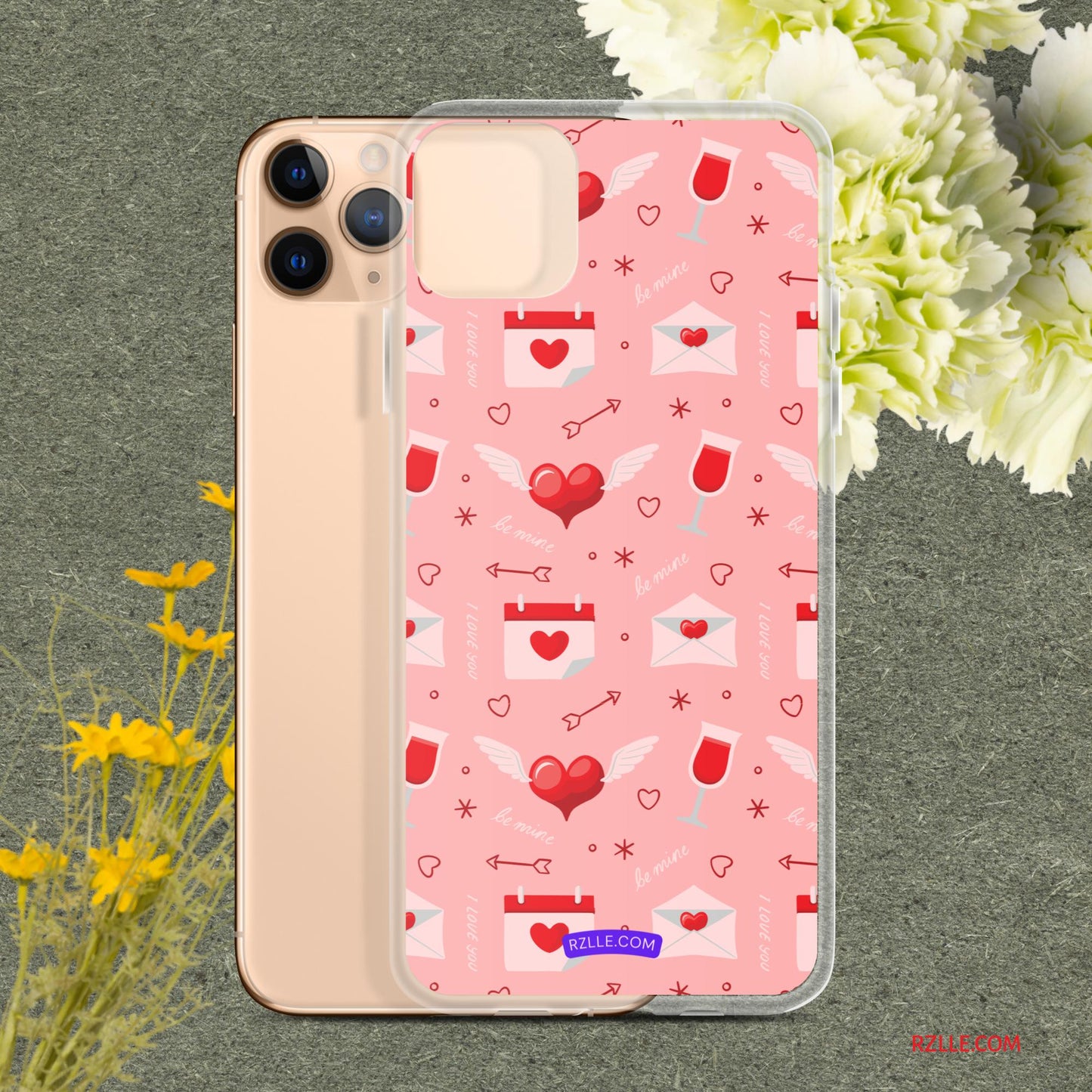 Red Flying Hearts Clear Phone Case for iPhone®