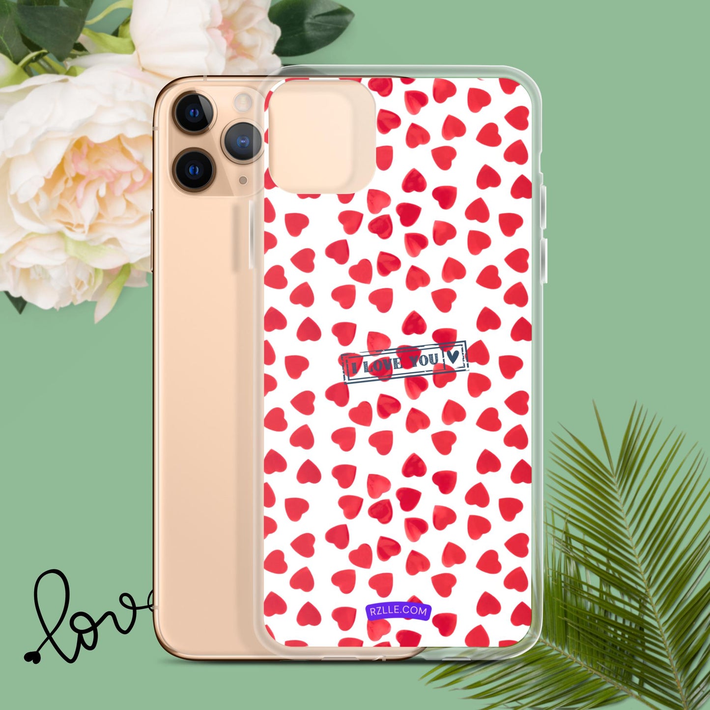 Little Red Hearts Clear Phone Case for iPhone®