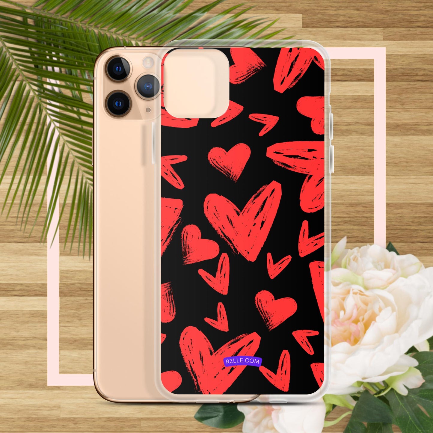 Funky Red Hearts  Clear Phone Case for iPhone®