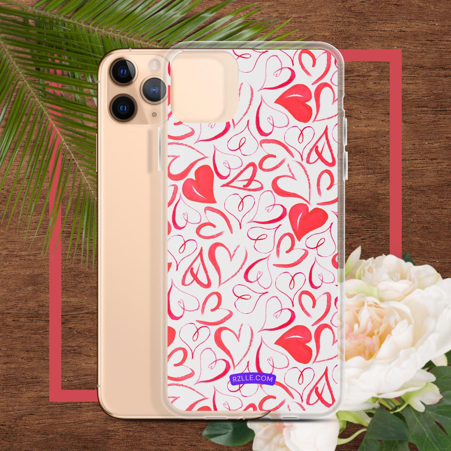 Watercolor Hearts Clear Phone Case for iPhone®