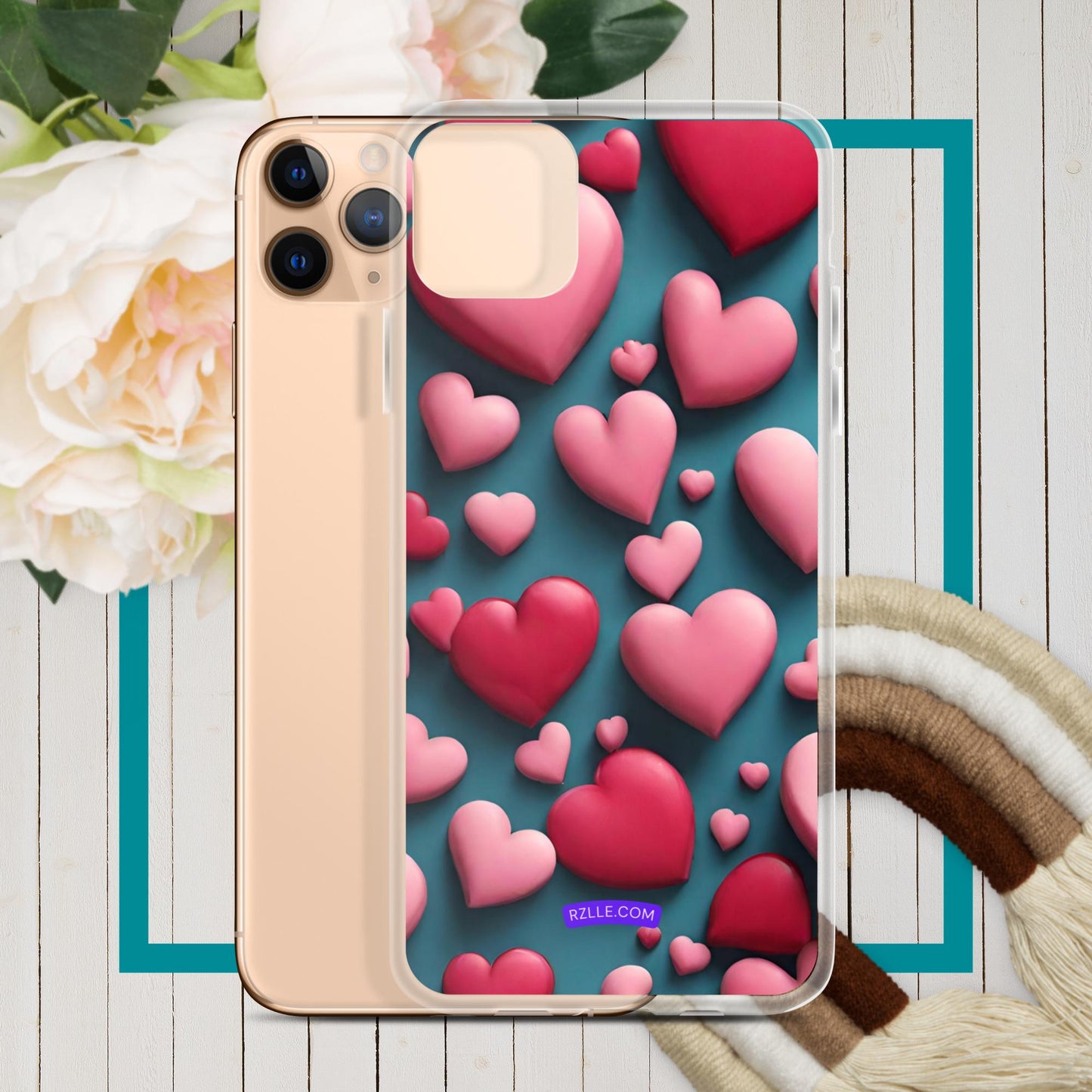 Clay Hearts Clear Phone Case for iPhone®