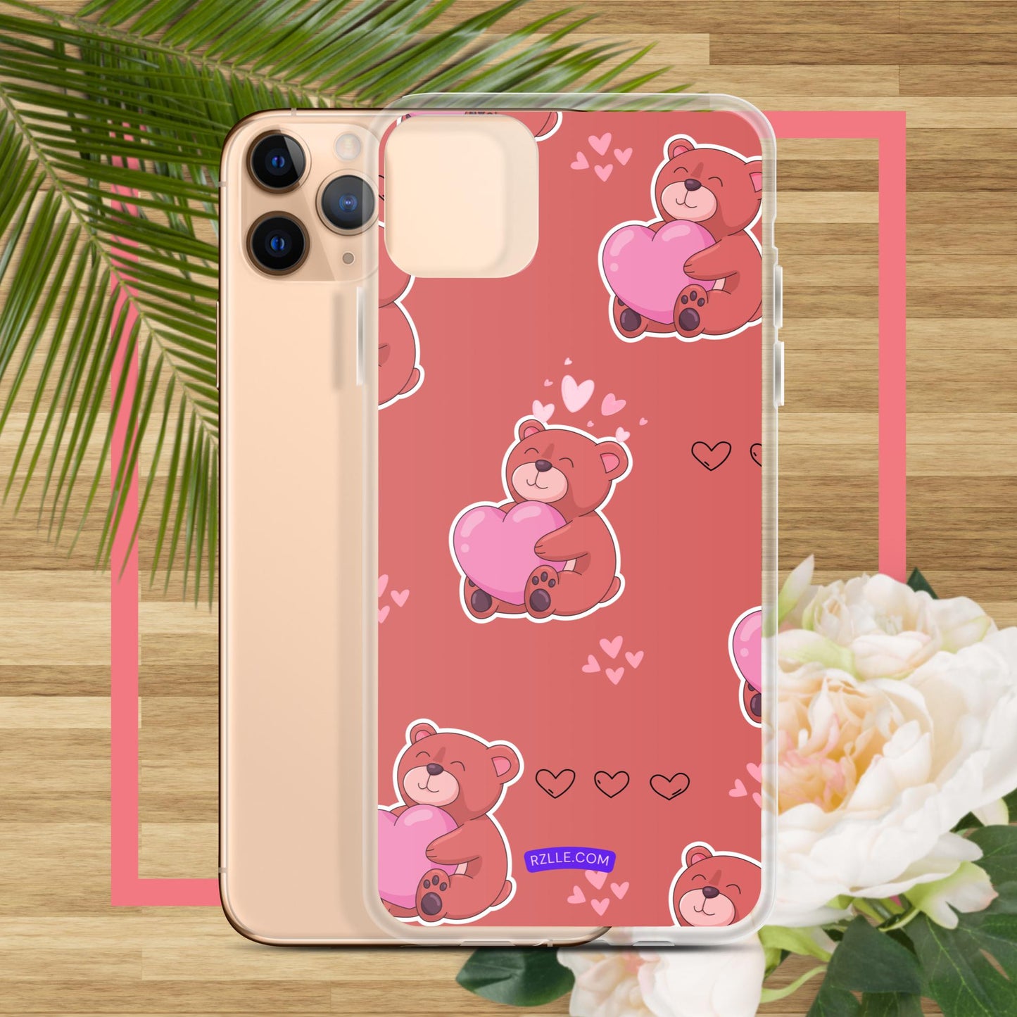 Bear Hug  Heart Clear Phone Case for iPhone®