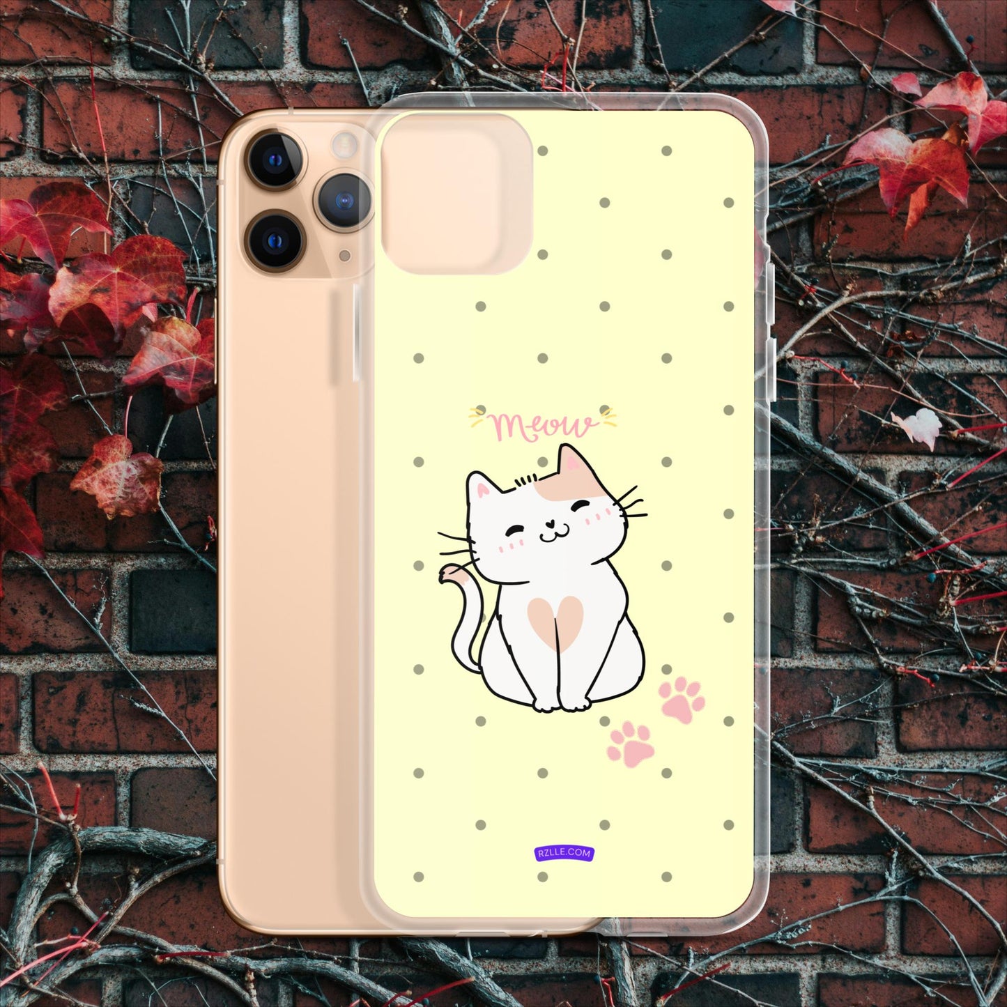 Cute White Cat Clear Case for iPhone®