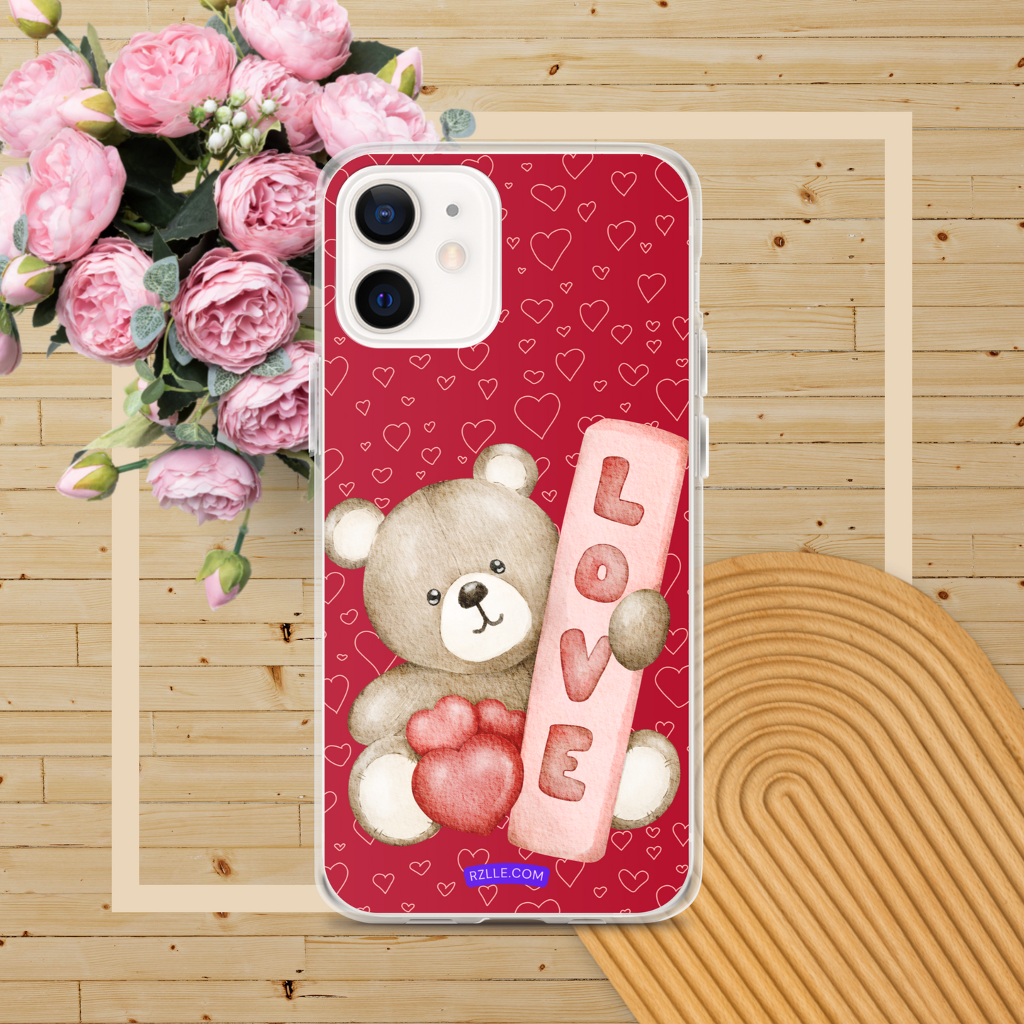 Bear Love & Hearts Clear Phone Case for iPhone®