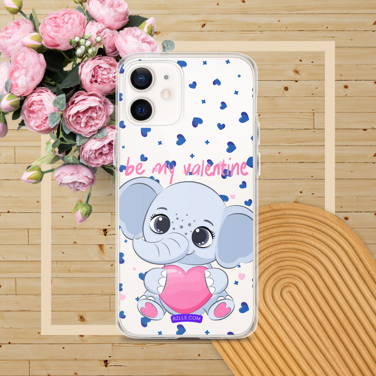 Cute Elephant Be My Valentine Clear Phone Case for iPhone®