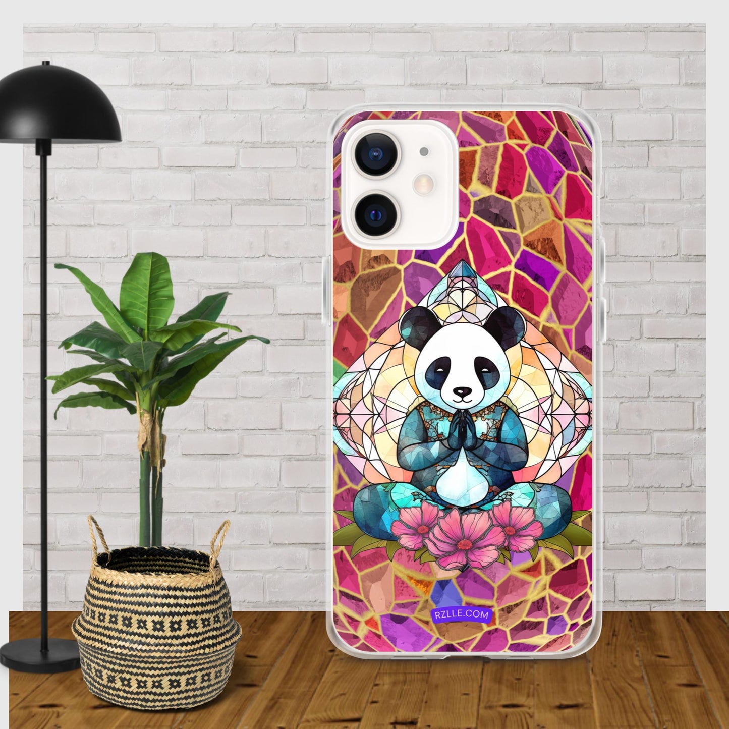 Panda Stained Glass Clear Phone Case for iPhone®