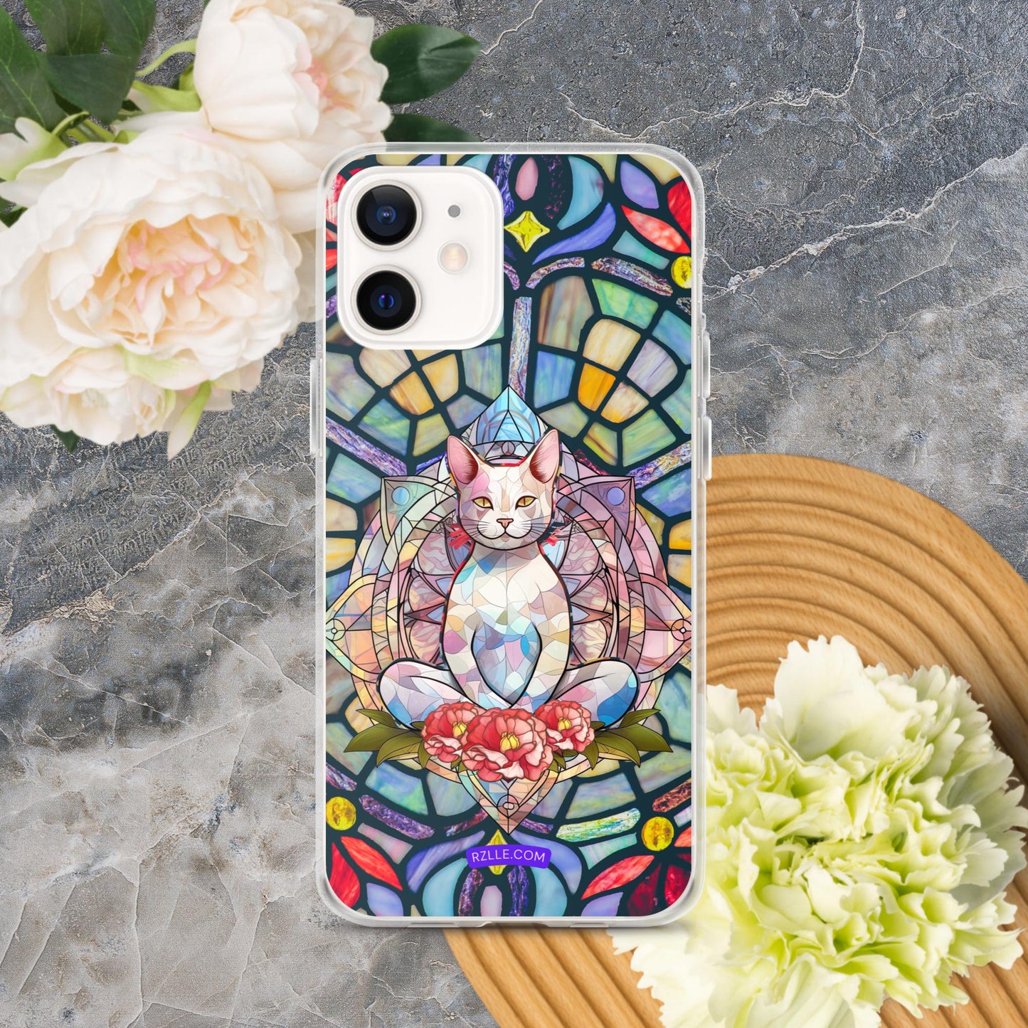 Cat Stained Glass Clear Phone Case for iPhone®