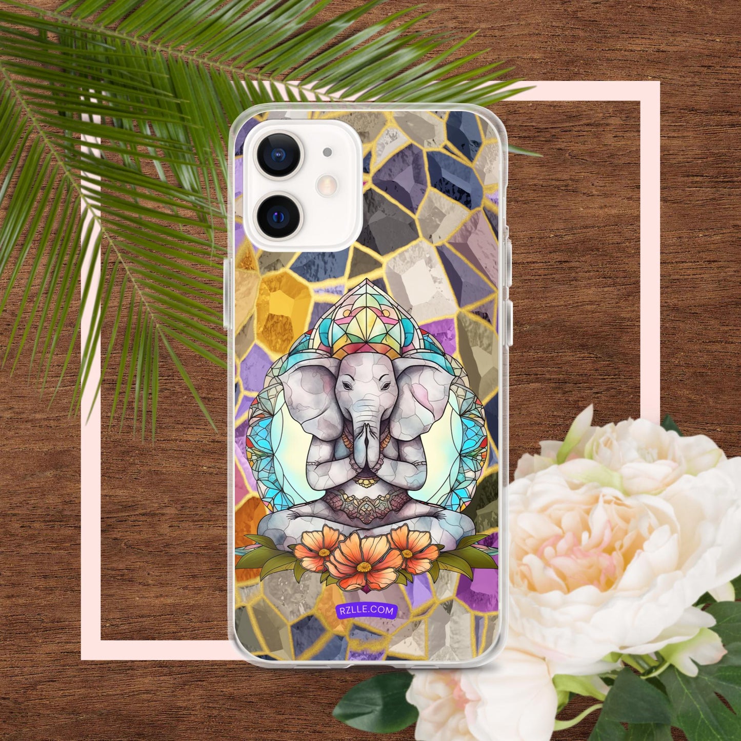 Zen Elephant Stained Glass Clear Phone Case for iPhone®