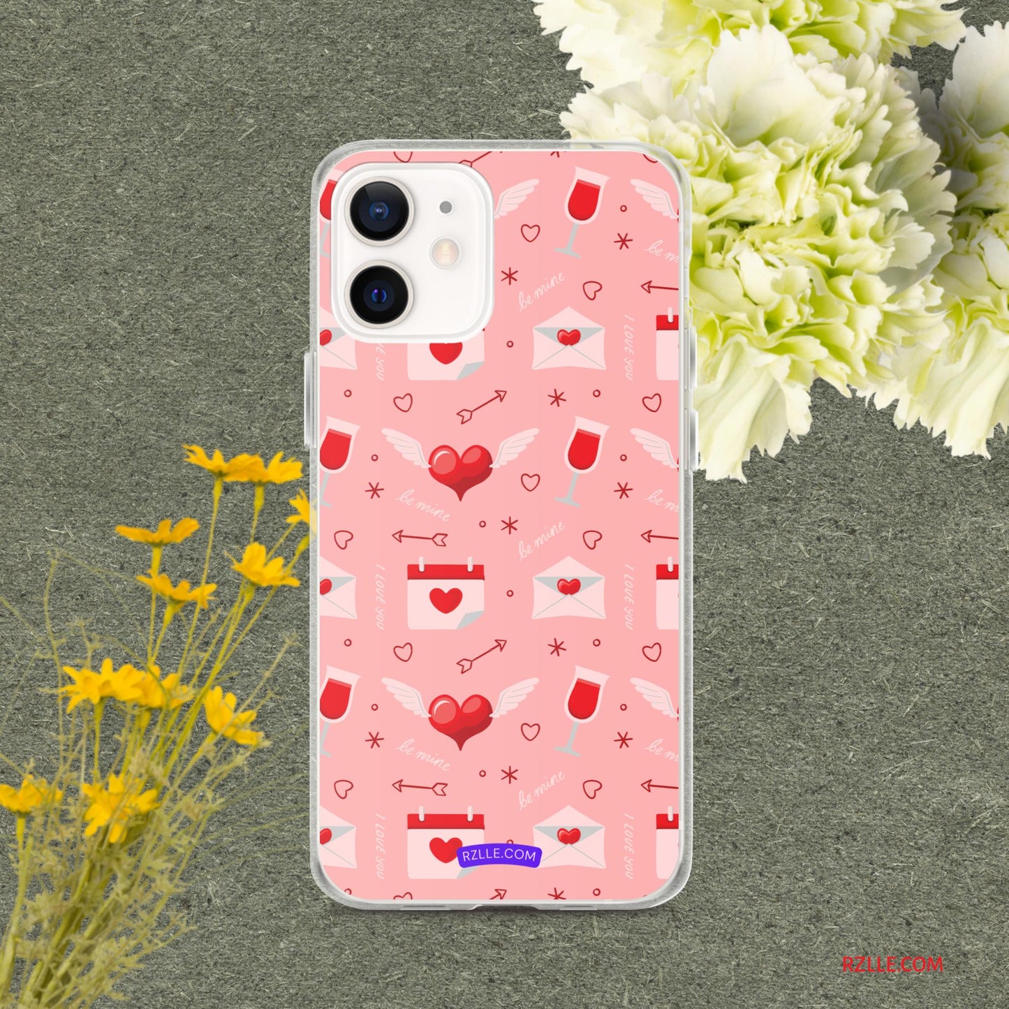 Red Flying Hearts Clear Phone Case for iPhone®