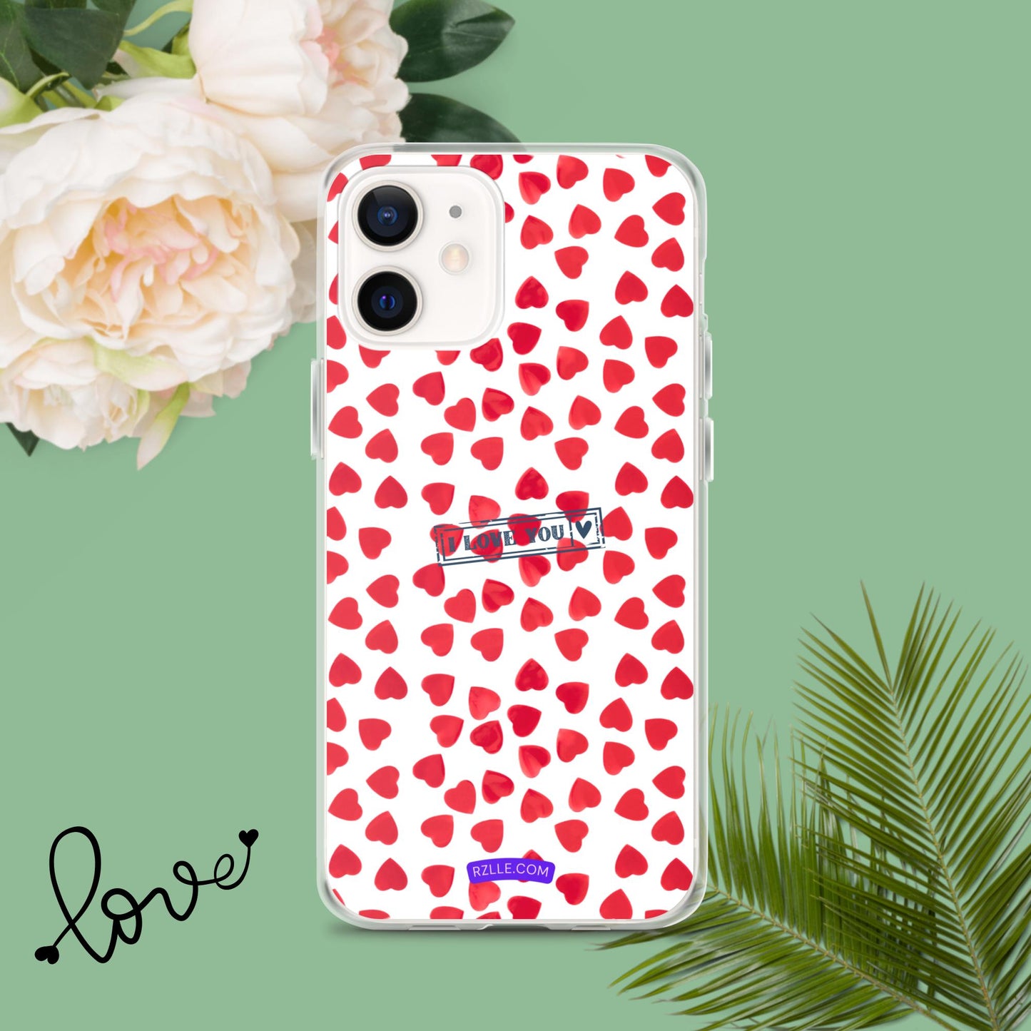 Little Red Hearts Clear Phone Case for iPhone®