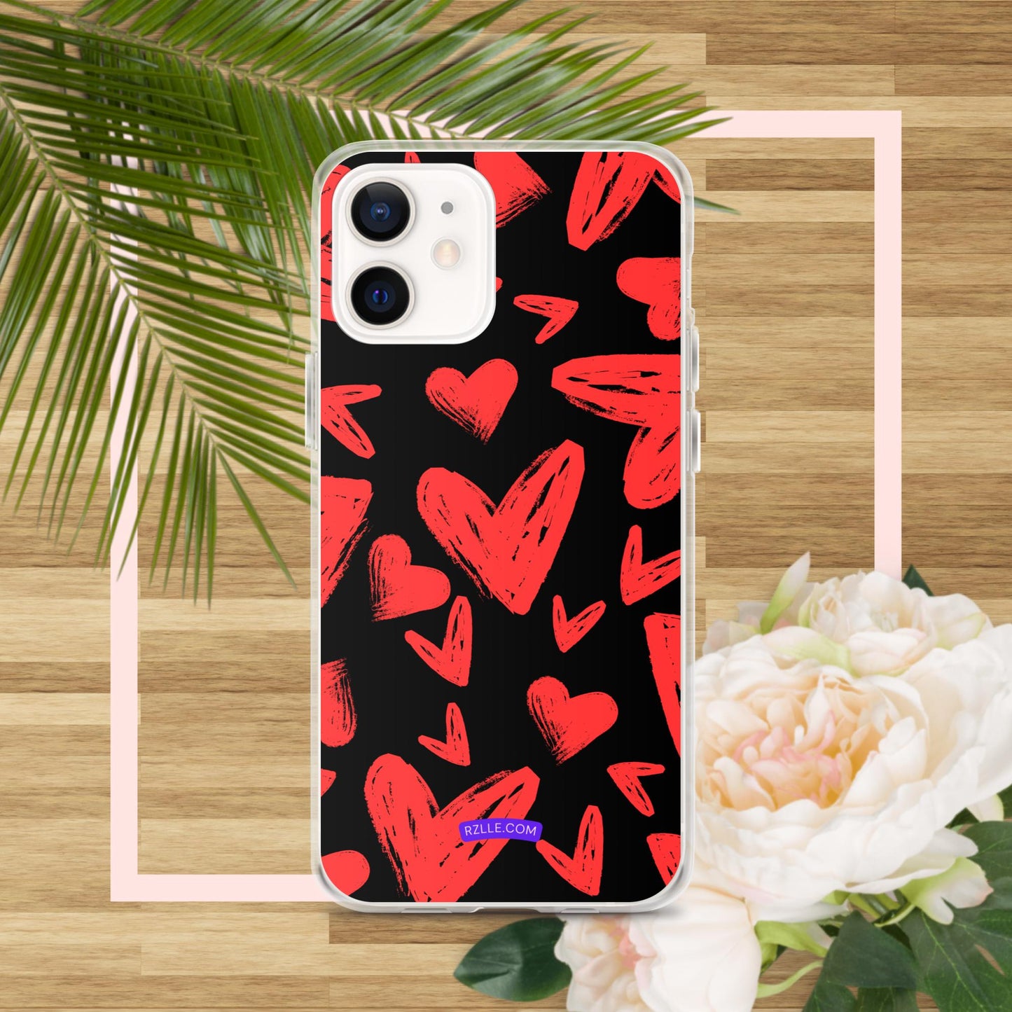 Funky Red Hearts  Clear Phone Case for iPhone®