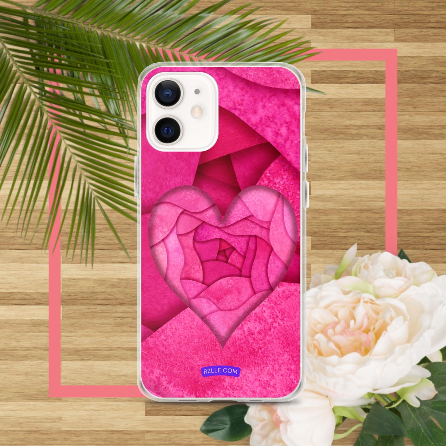 Pink Paper Hearts  Clear Phone Case for iPhone®