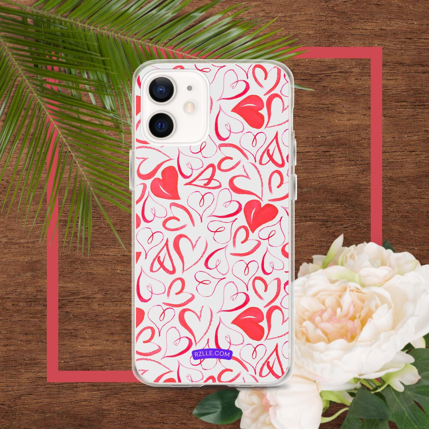 Watercolor Hearts Clear Phone Case for iPhone®