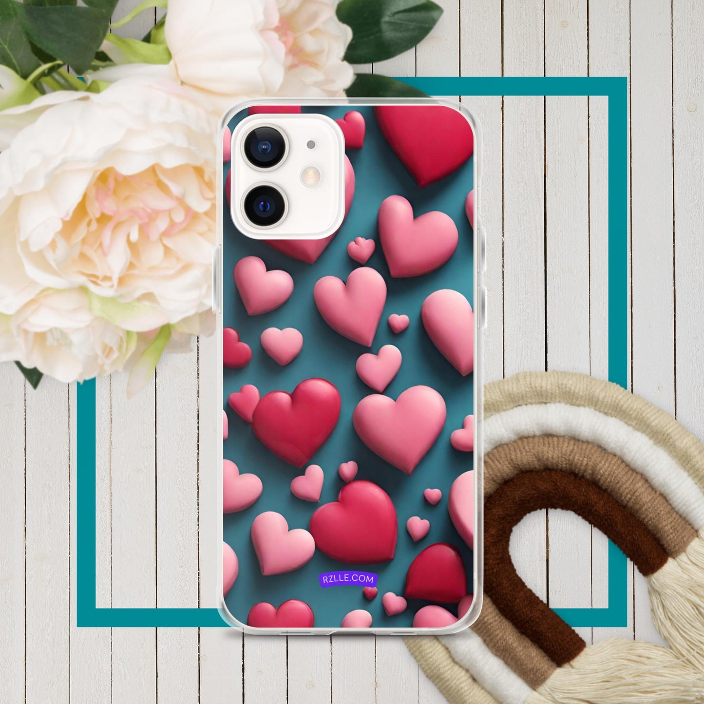 Clay Hearts Clear Phone Case for iPhone®