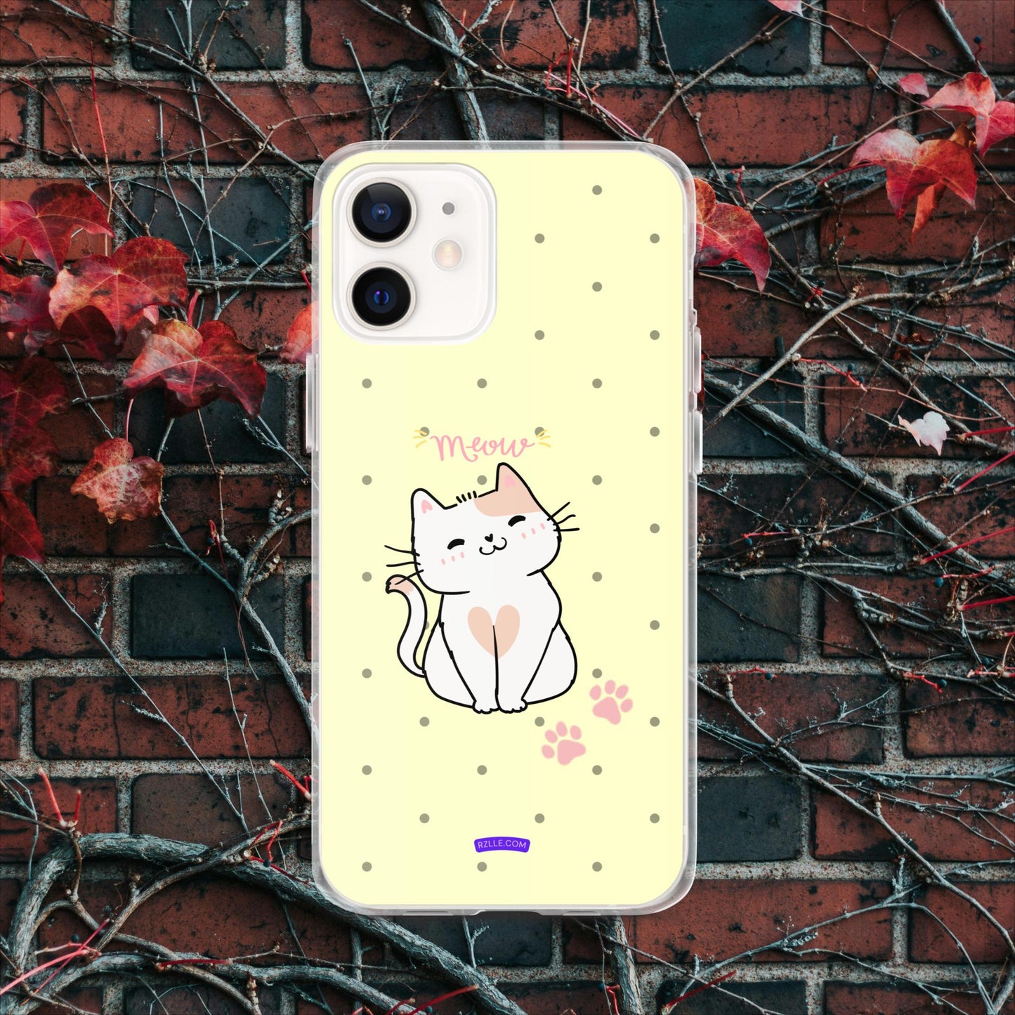 Cute White Cat Clear Case for iPhone®