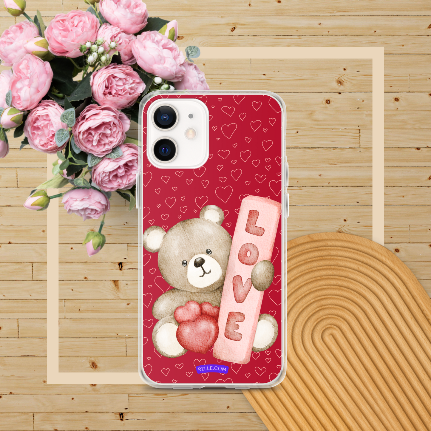 Bear Love & Hearts Clear Phone Case for iPhone®