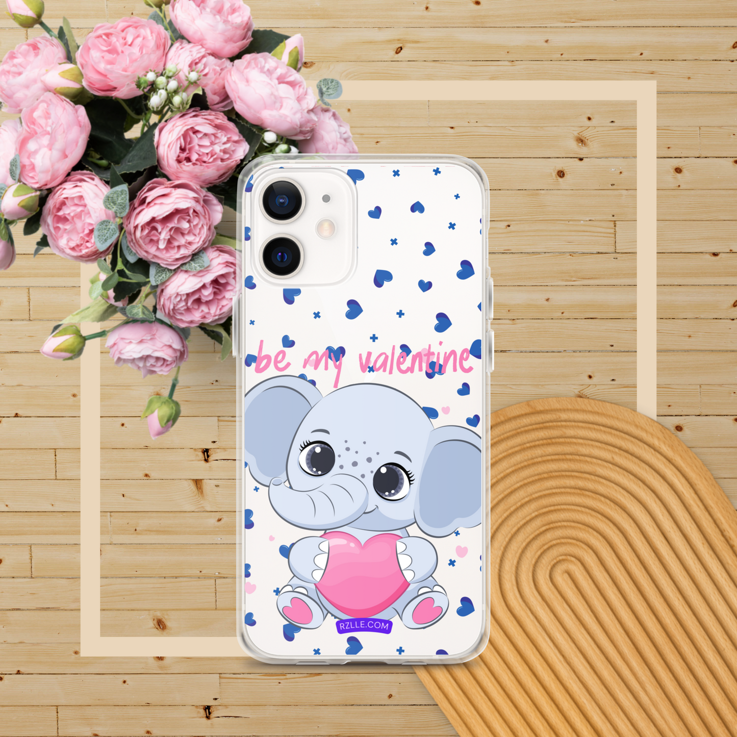 Cute Elephant Be My Valentine Clear Phone Case for iPhone®