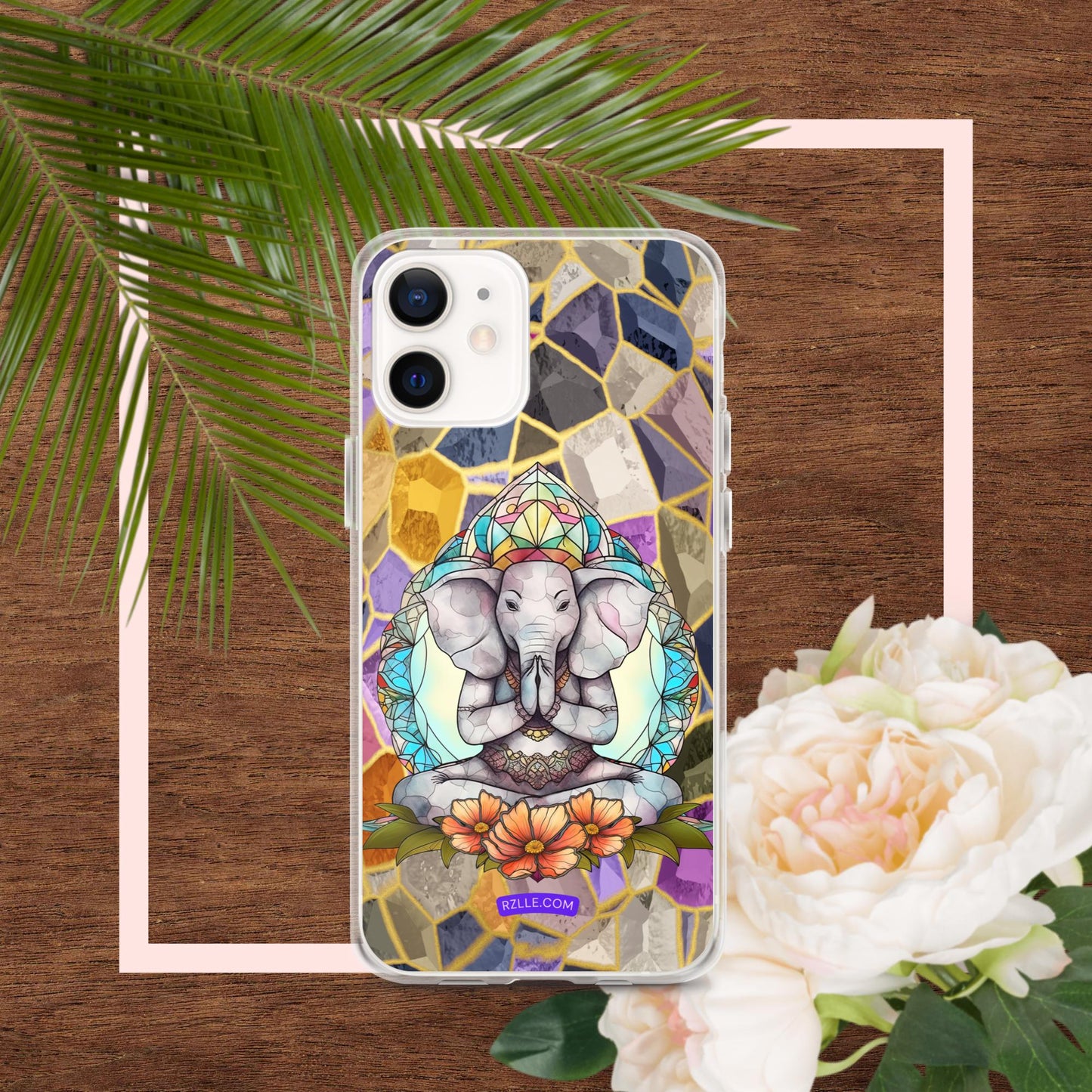 Zen Elephant Stained Glass Clear Phone Case for iPhone®