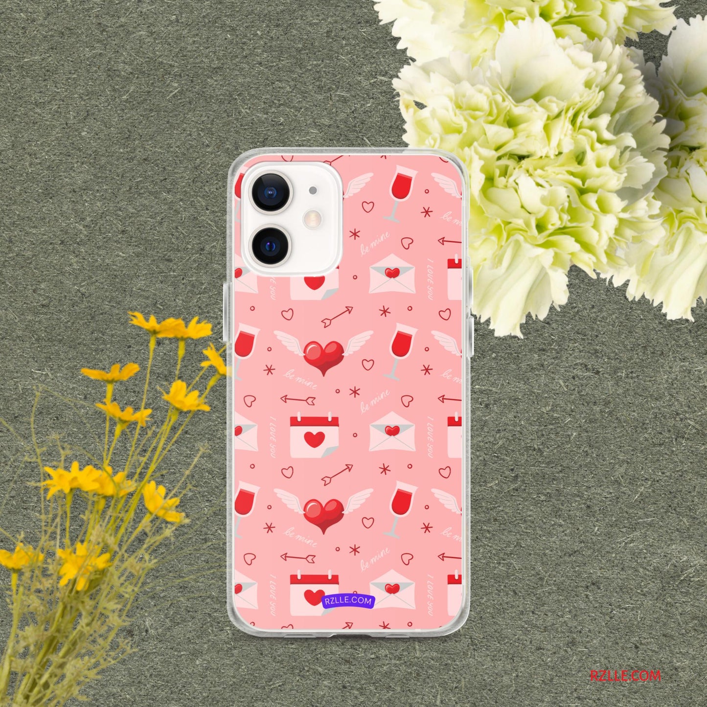 Red Flying Hearts Clear Phone Case for iPhone®