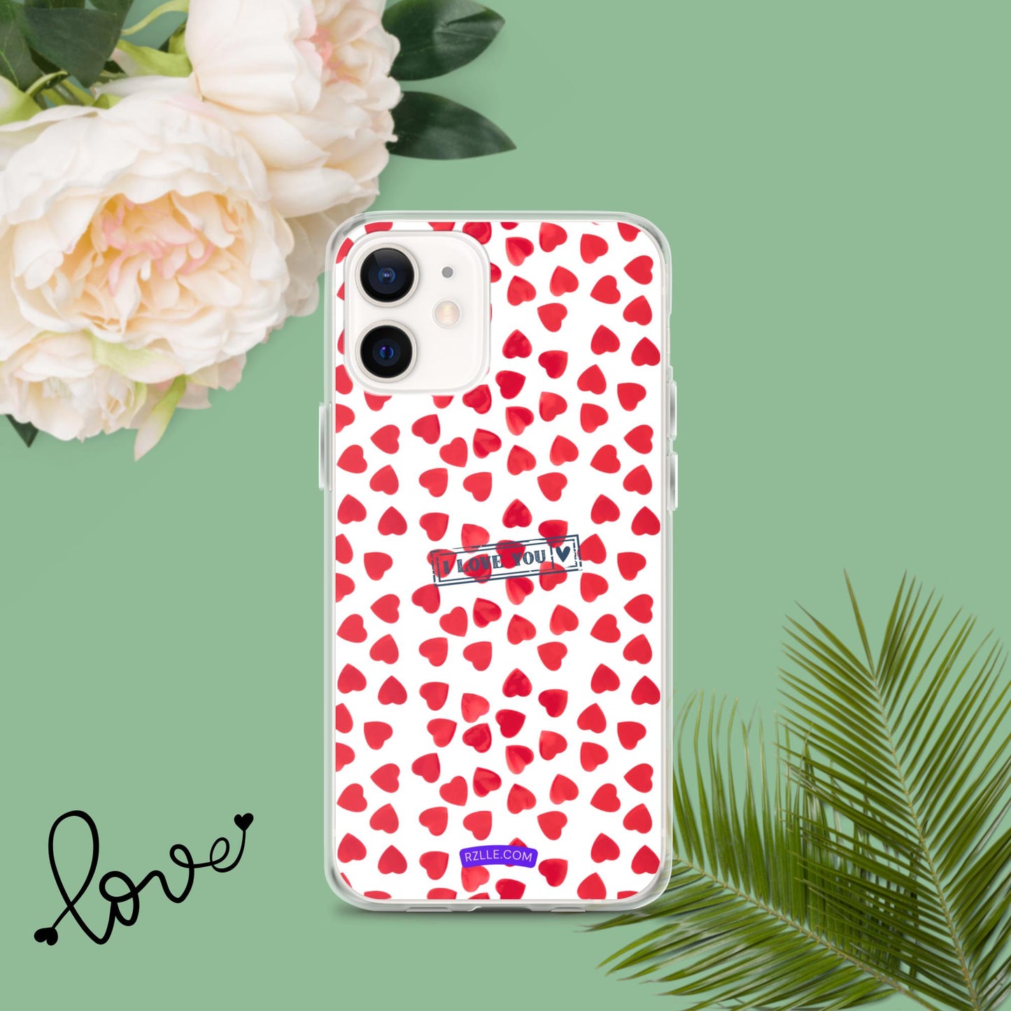 Little Red Hearts Clear Phone Case for iPhone®