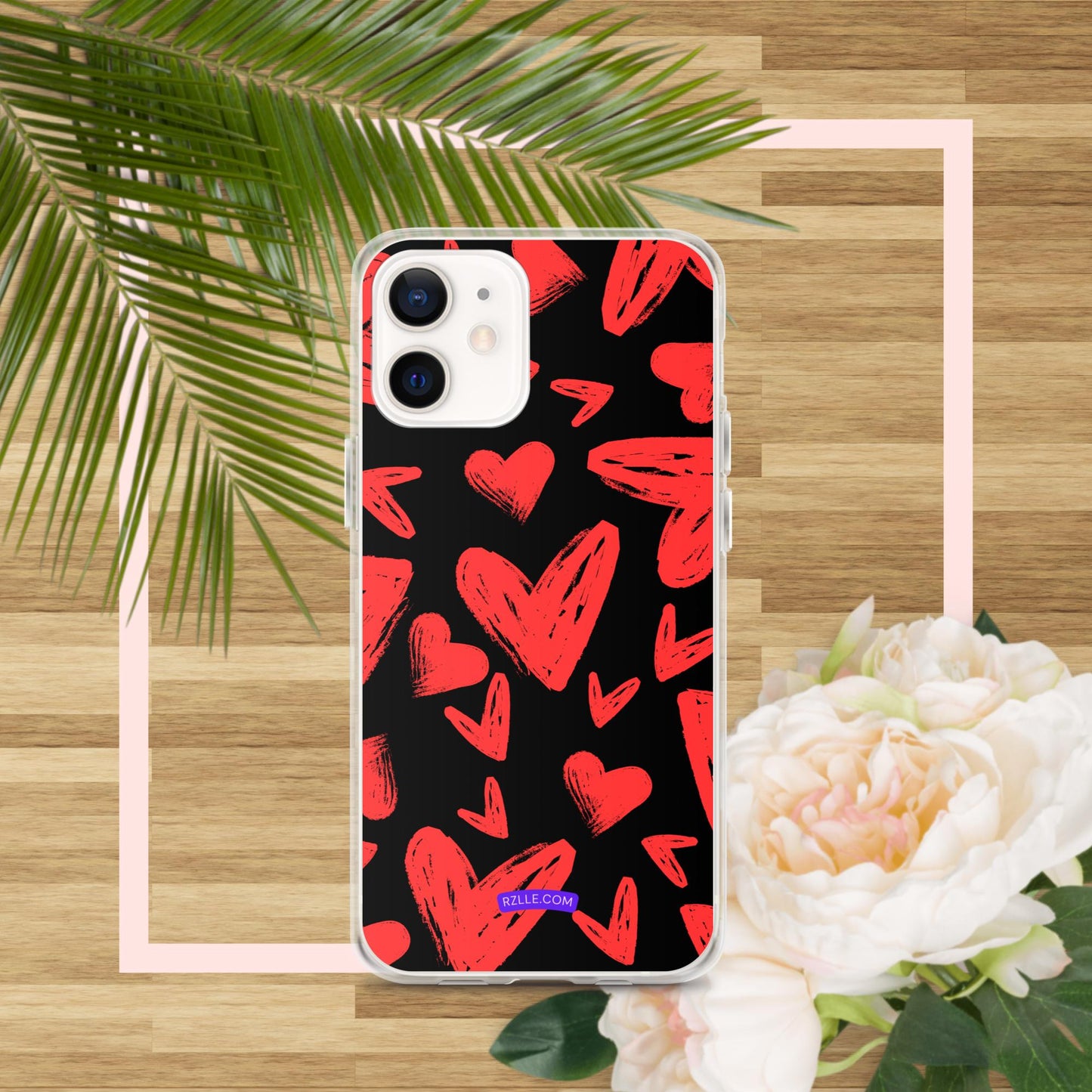 Funky Red Hearts  Clear Phone Case for iPhone®