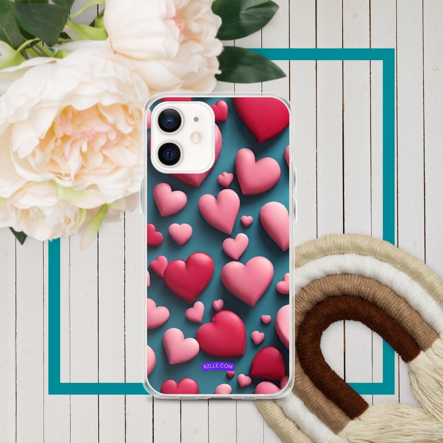 Clay Hearts Clear Phone Case for iPhone®