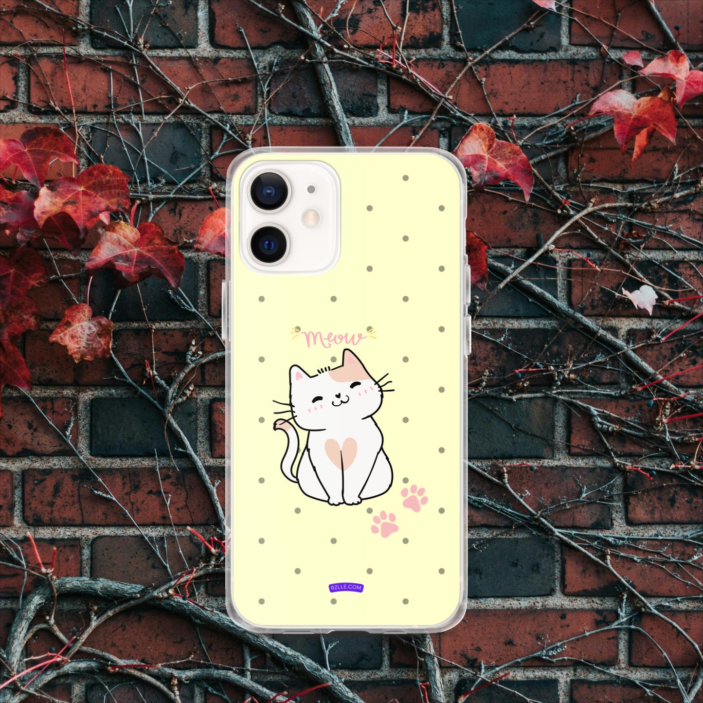 Cute White Cat Clear Case for iPhone®