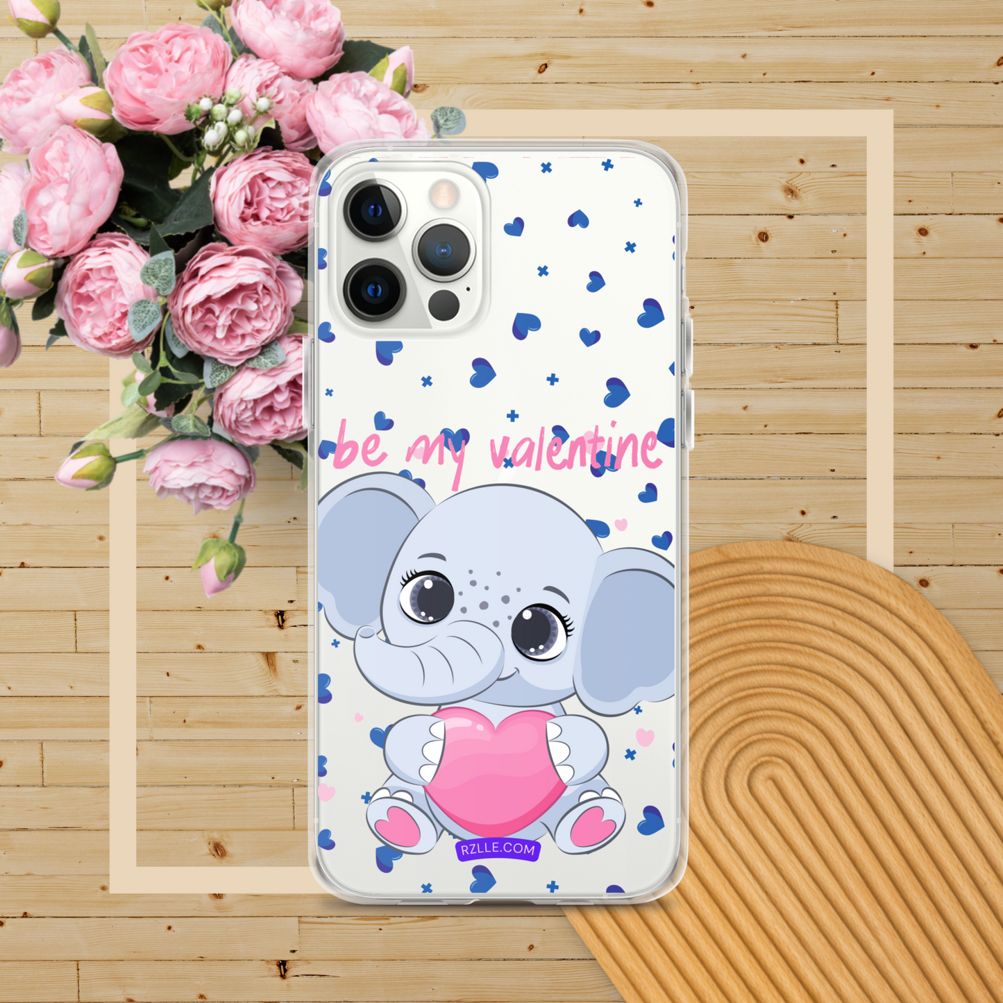 Cute Elephant Be My Valentine Clear Phone Case for iPhone®