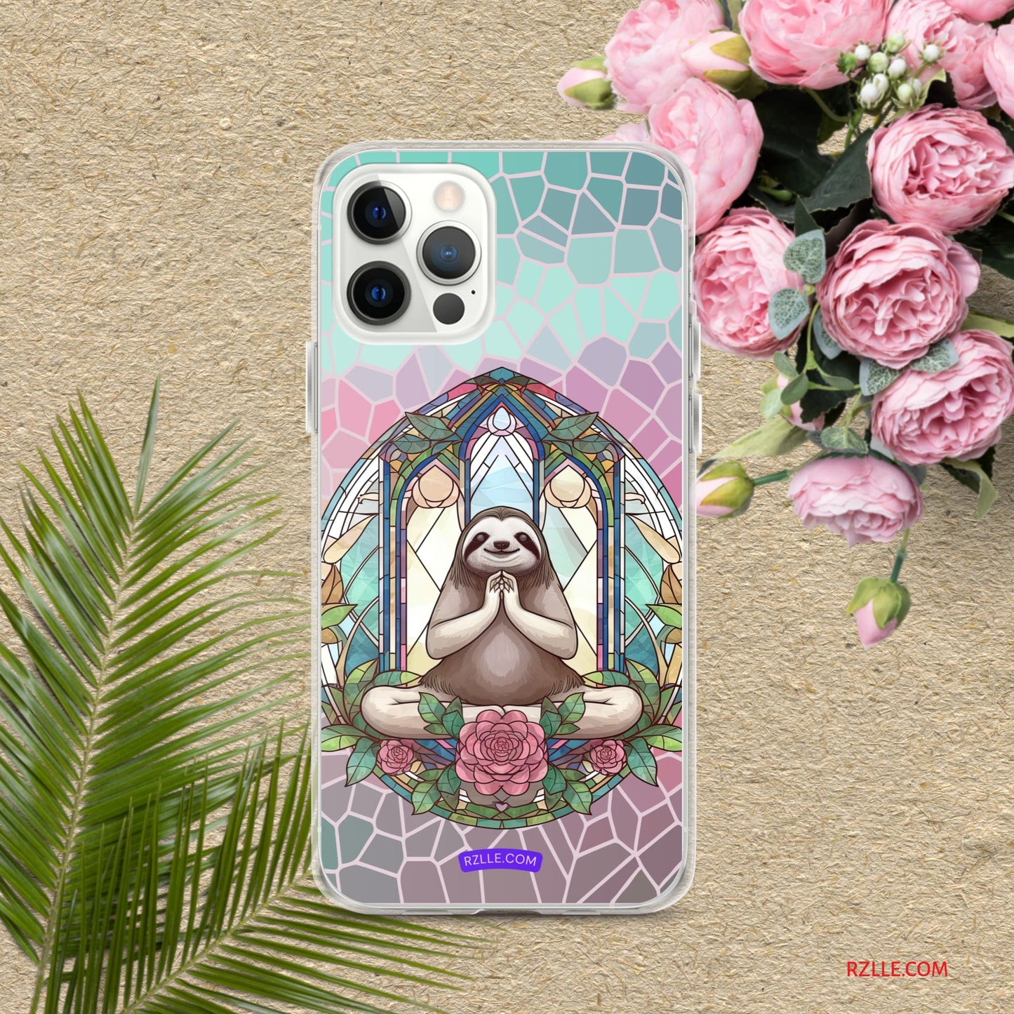 Sloth Stained Glass Clear Phone Case for iPhone®