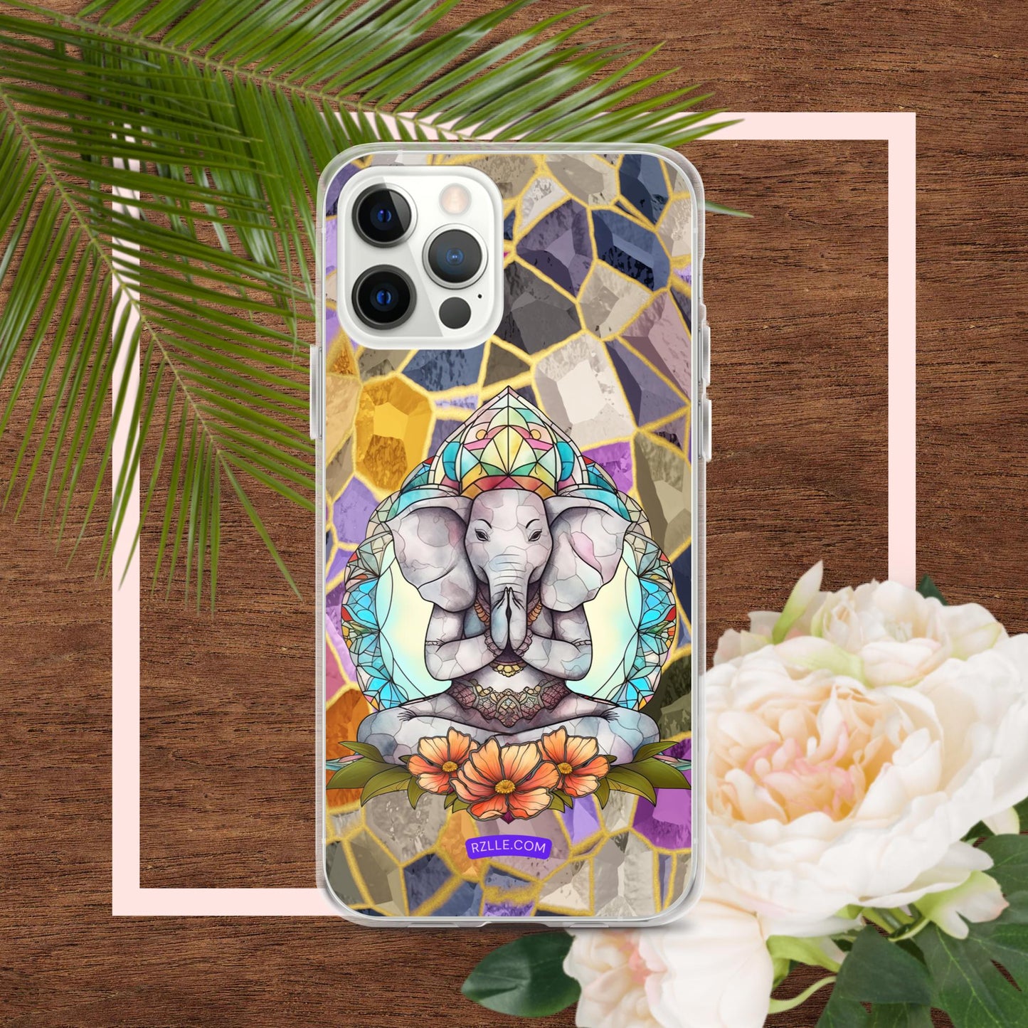 Zen Elephant Stained Glass Clear Phone Case for iPhone®