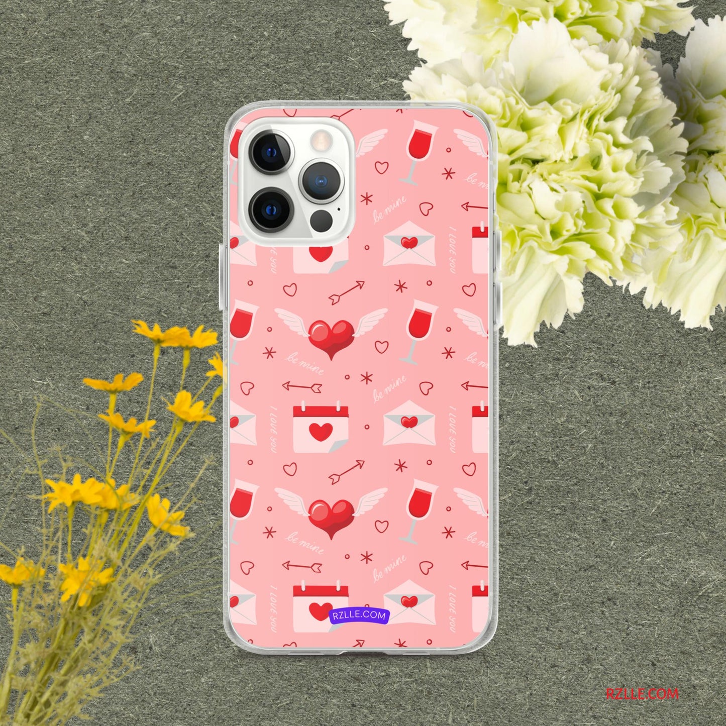 Red Flying Hearts Clear Phone Case for iPhone®