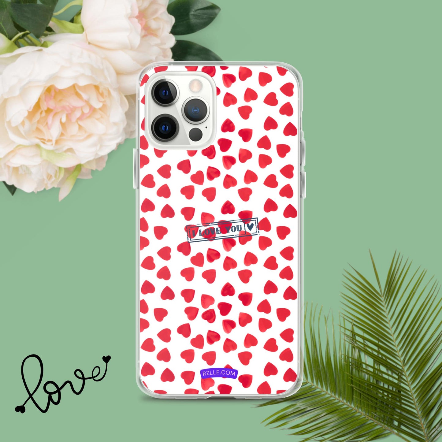 Little Red Hearts Clear Phone Case for iPhone®