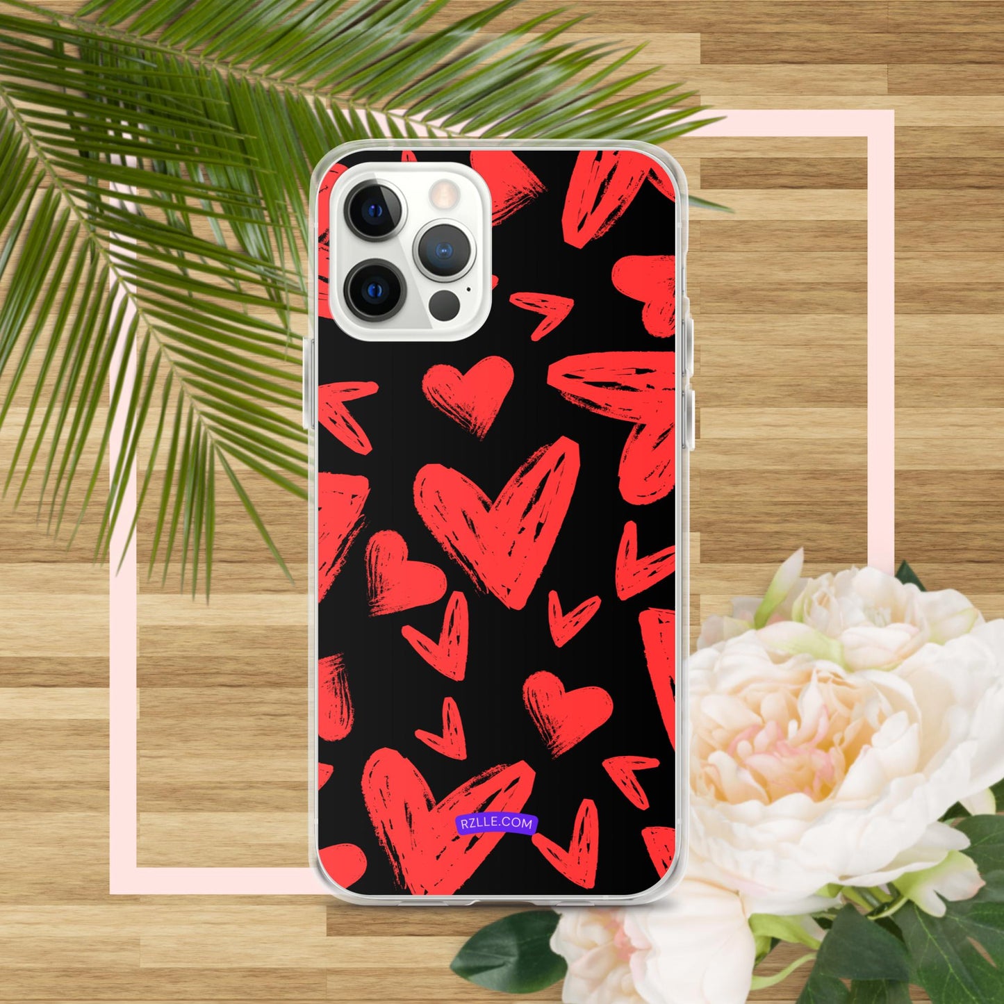 Funky Red Hearts  Clear Phone Case for iPhone®