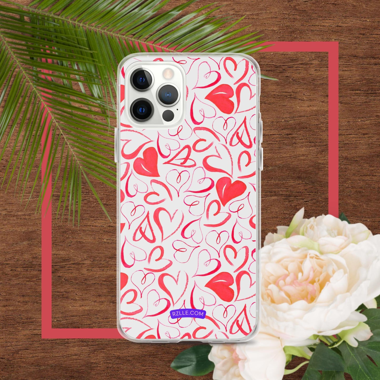 Watercolor Hearts Clear Phone Case for iPhone®